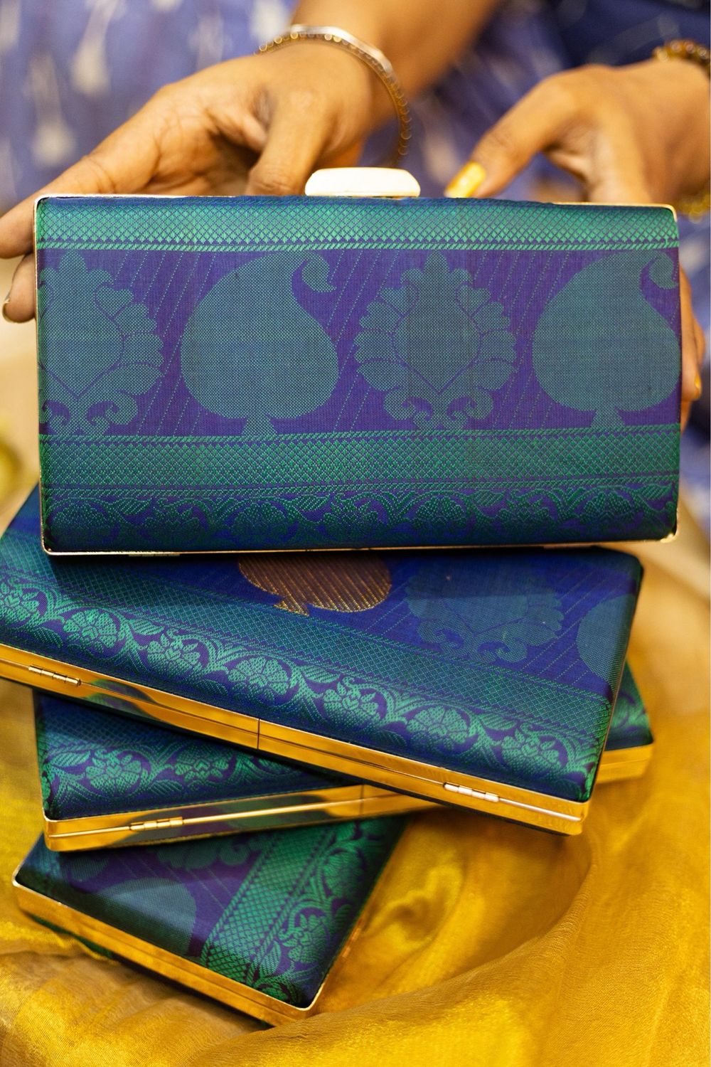 Paisly On Both Sides Peacock Green And Blue