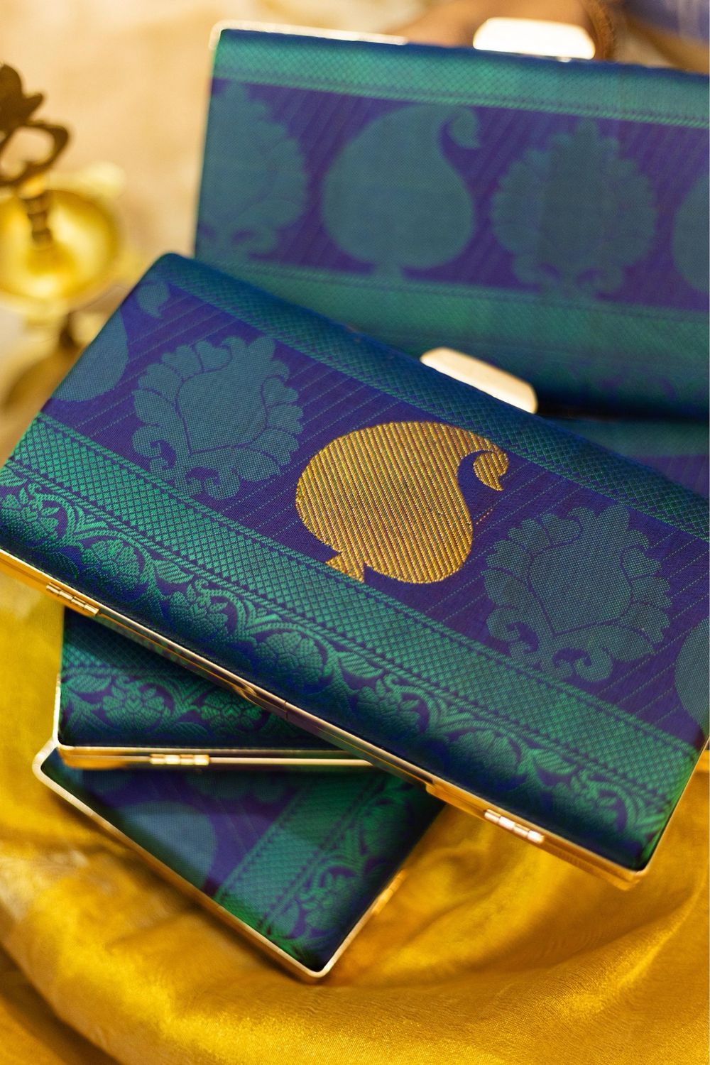 Paisly On Both Sides Peacock Green And Blue