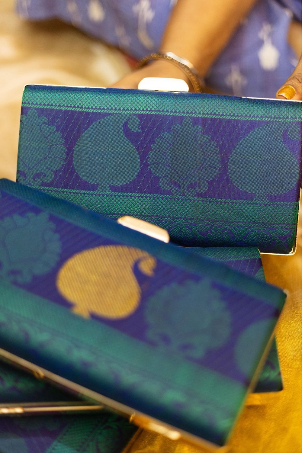 Paisly On Both Sides Peacock Green And Blue