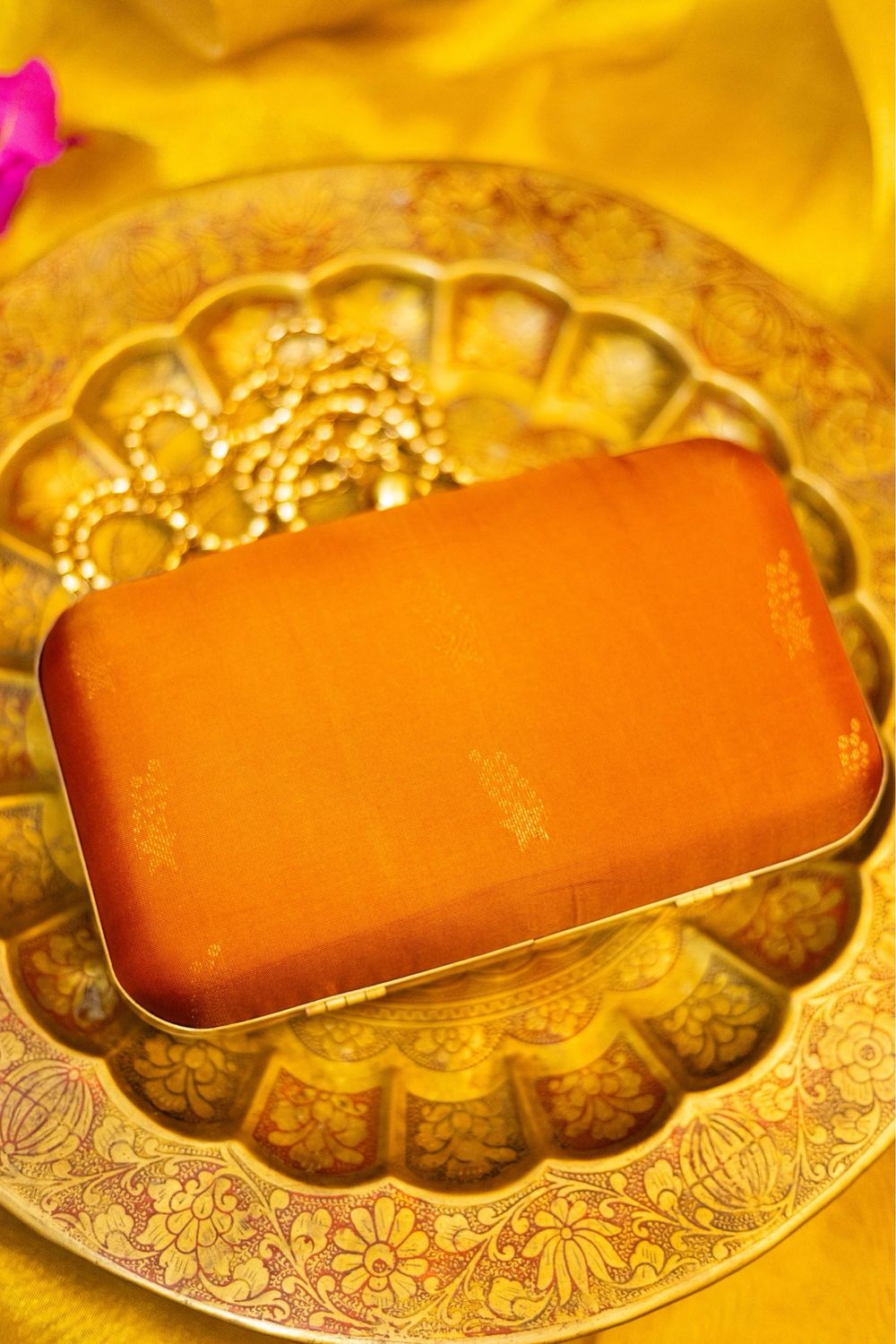 Orange Shooting Star Kanchivaram