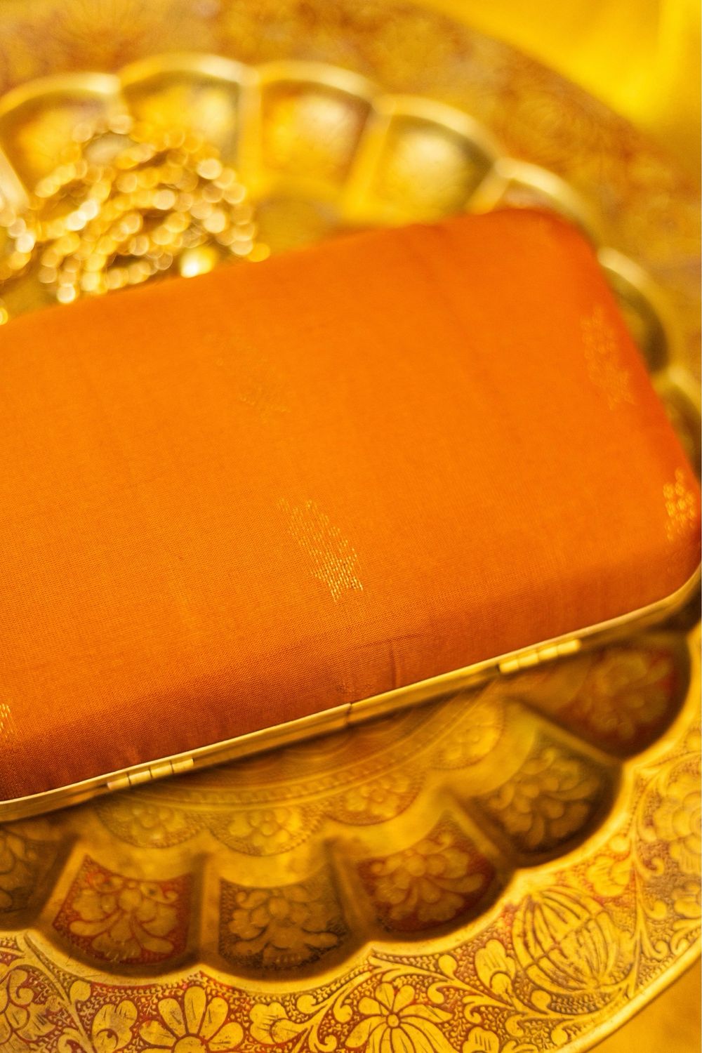 Orange Shooting Star Kanchivaram