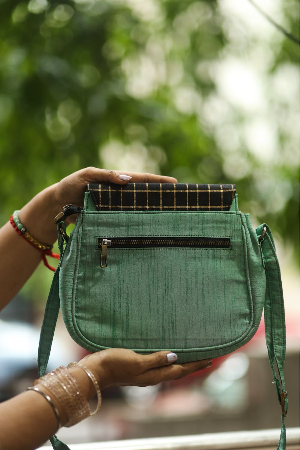 Sea Green With Black Kottadi