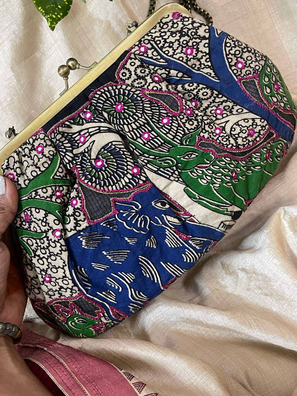 Dark Green Kalamkari