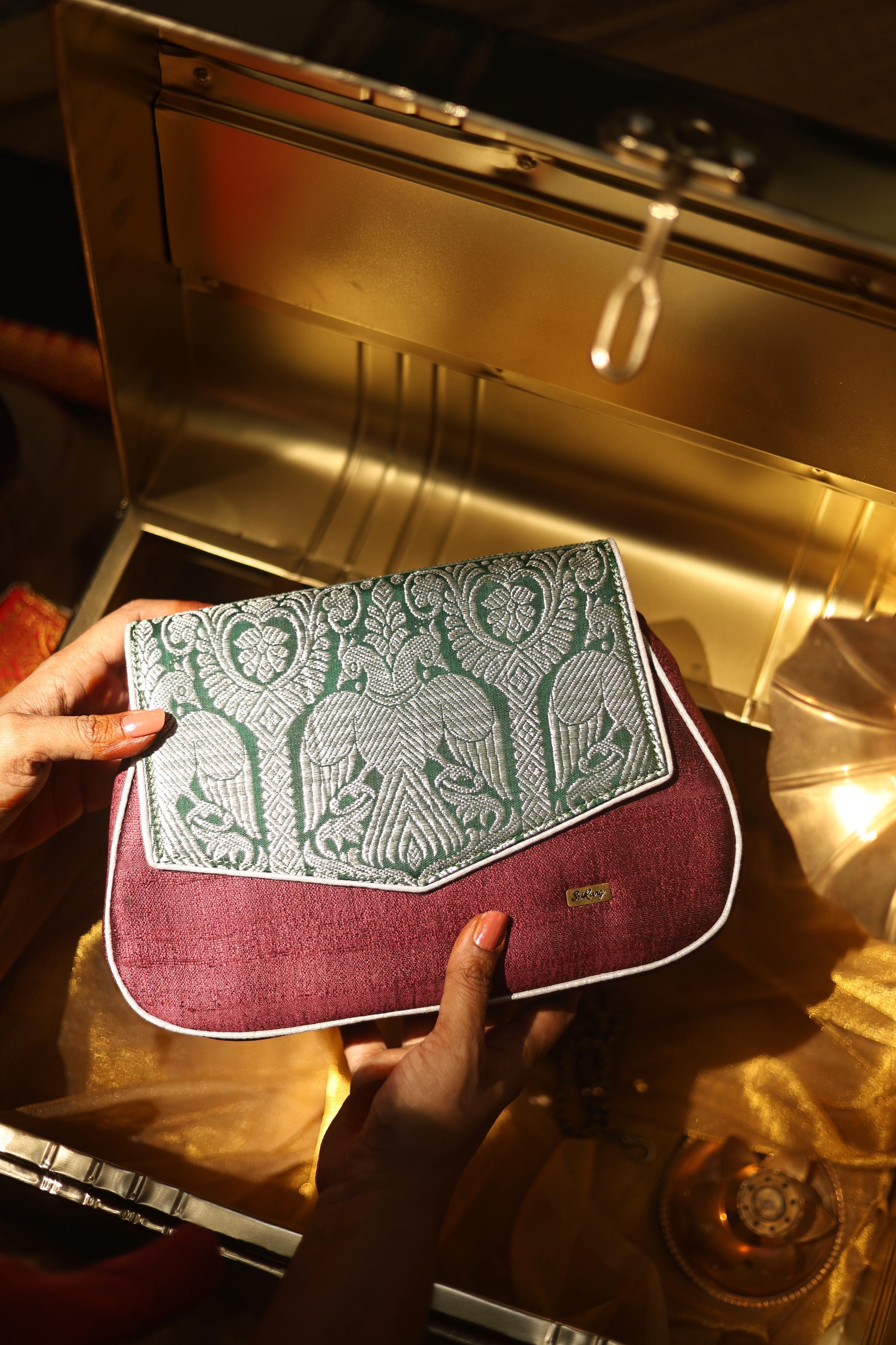 Maroon and green with silver Gandaberunda NRAI