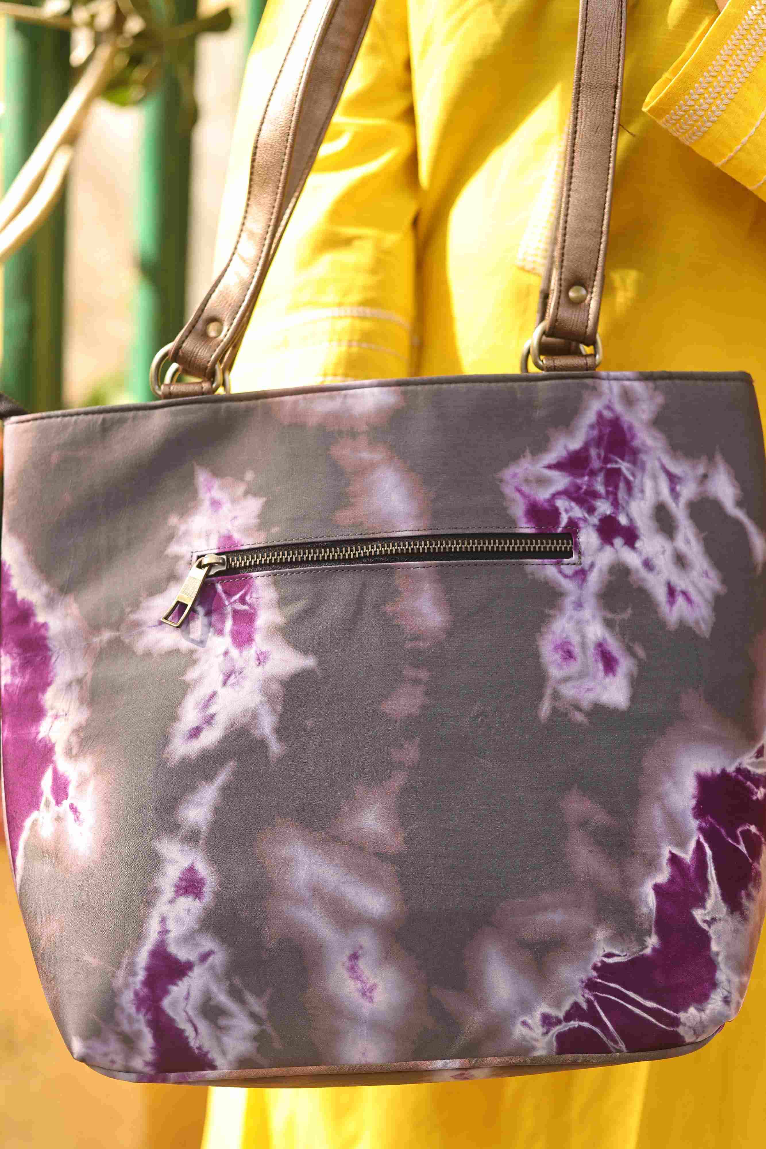 Shibori Grey and purple