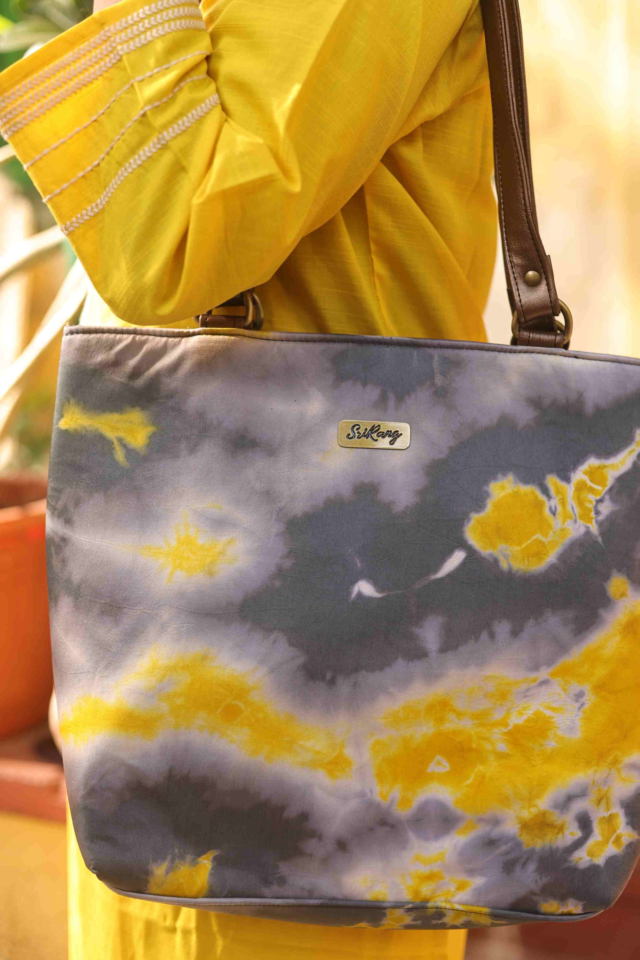 Shibori grey and yellow