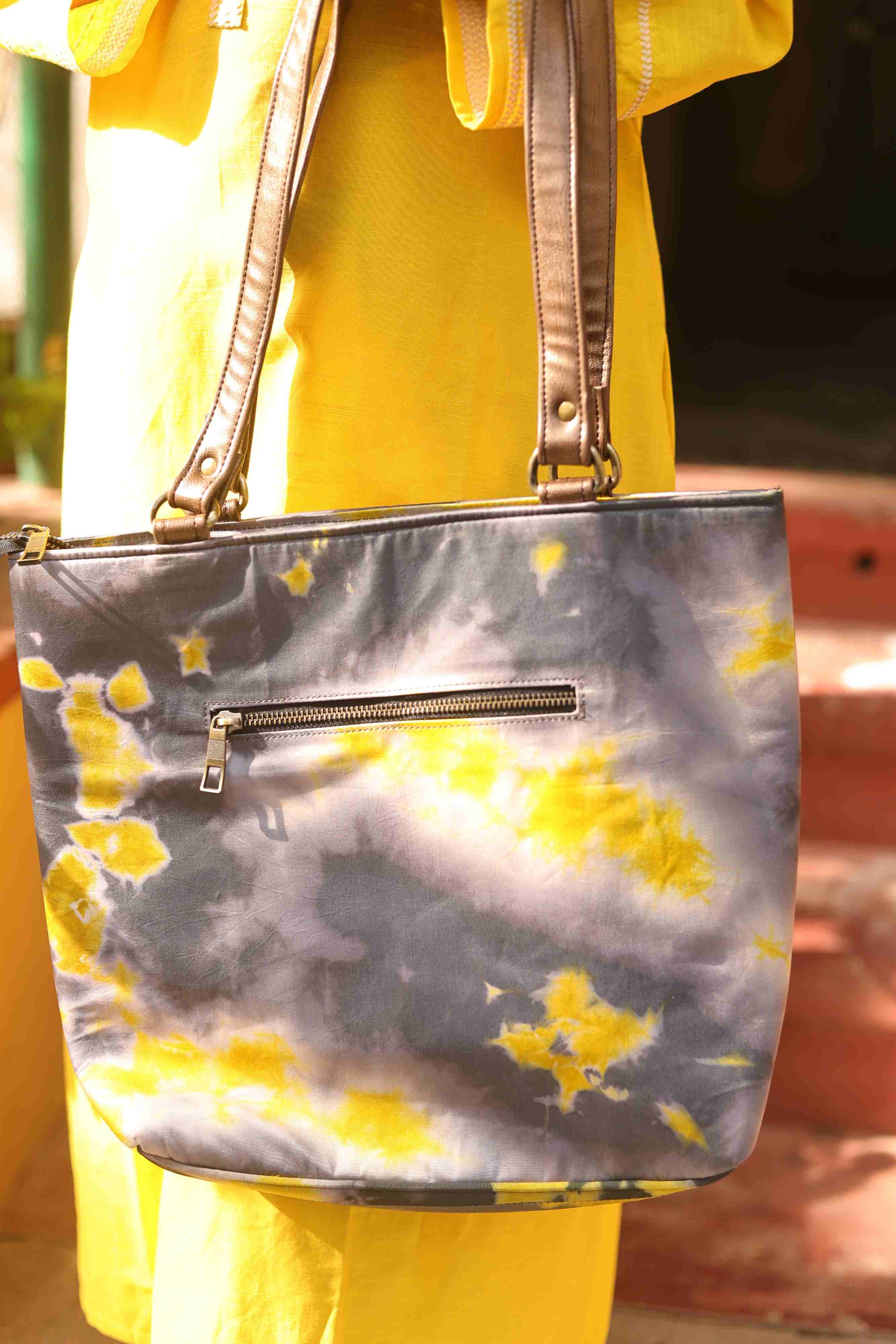 Shibori grey and yellow