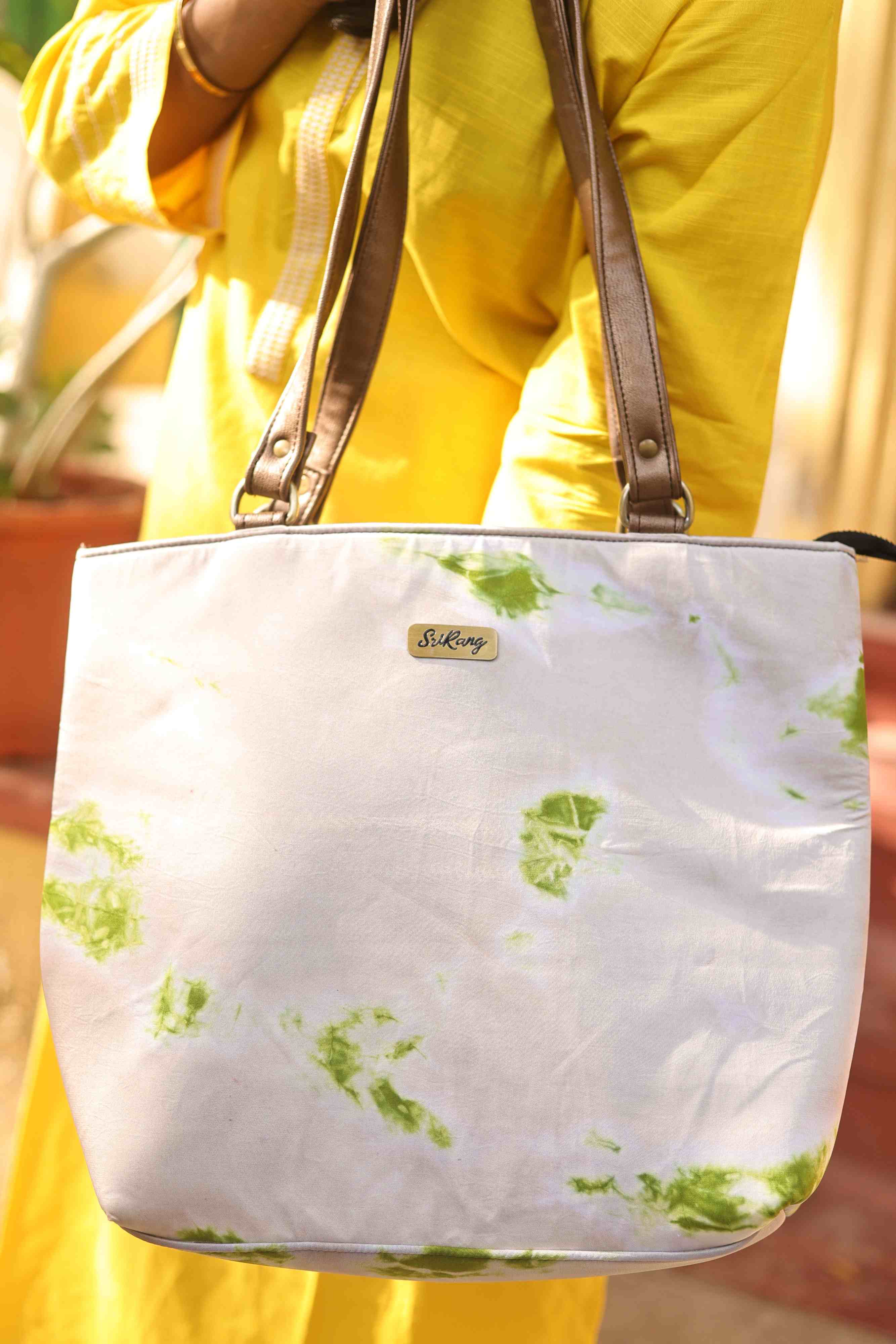 Light grey and lime green