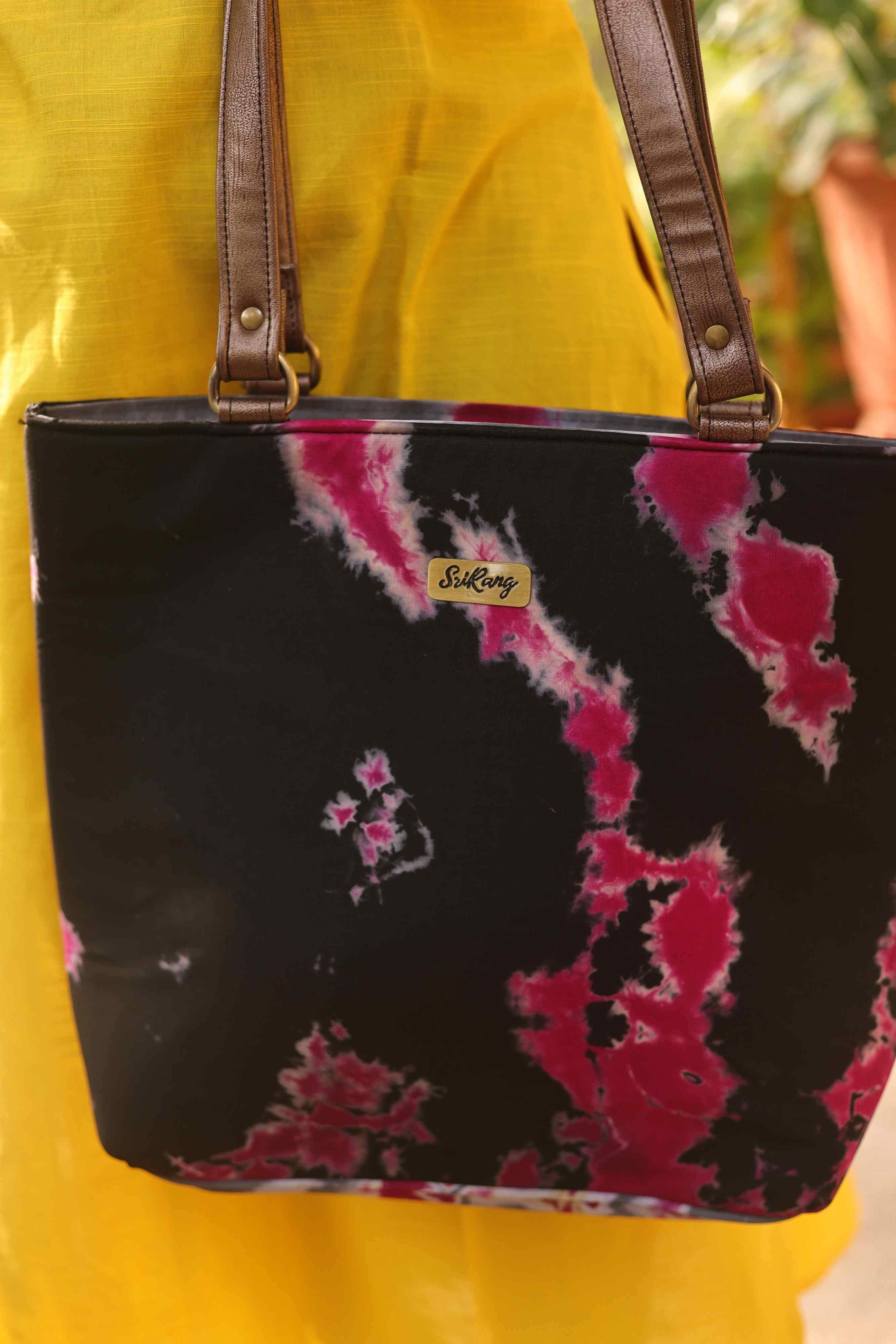 Black and mitai pink Shibori