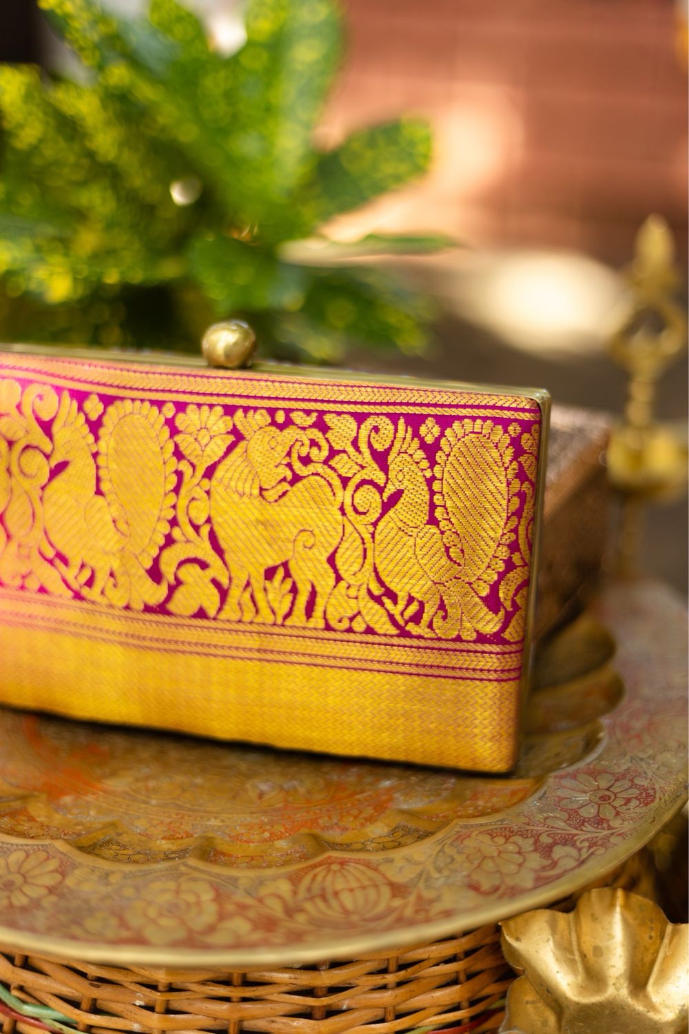 Mayil Yazhi With Deep Blue Ikkat Multi