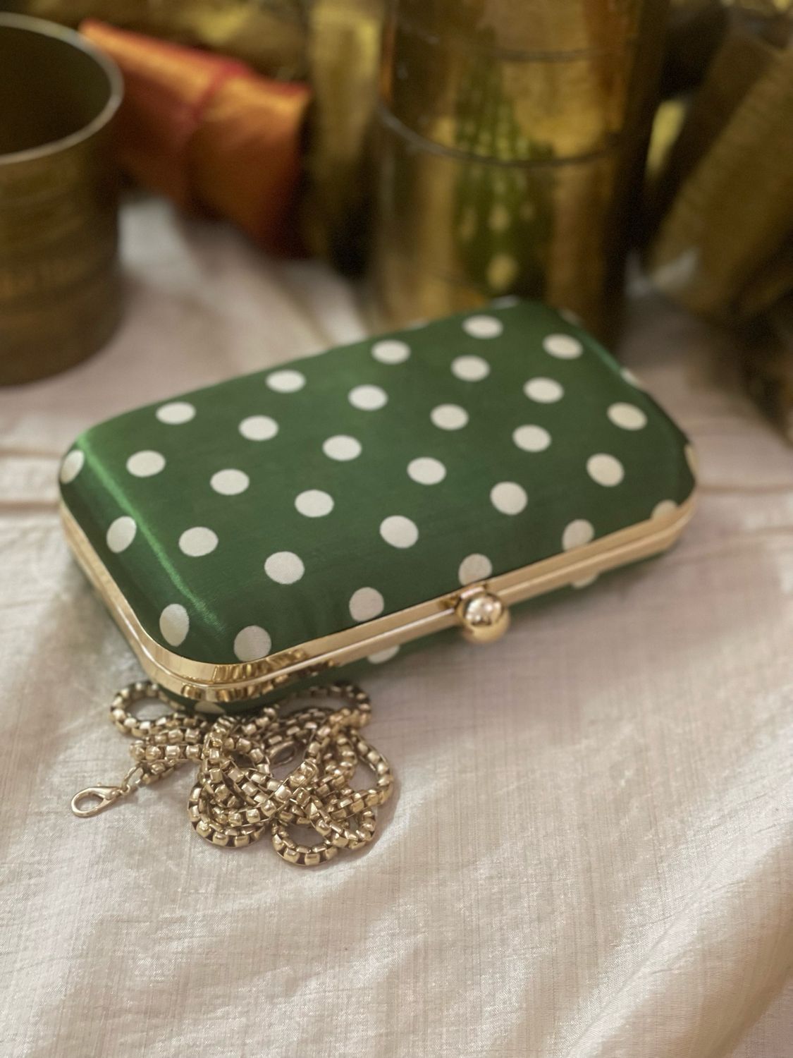 Algae Green Polka Gajji