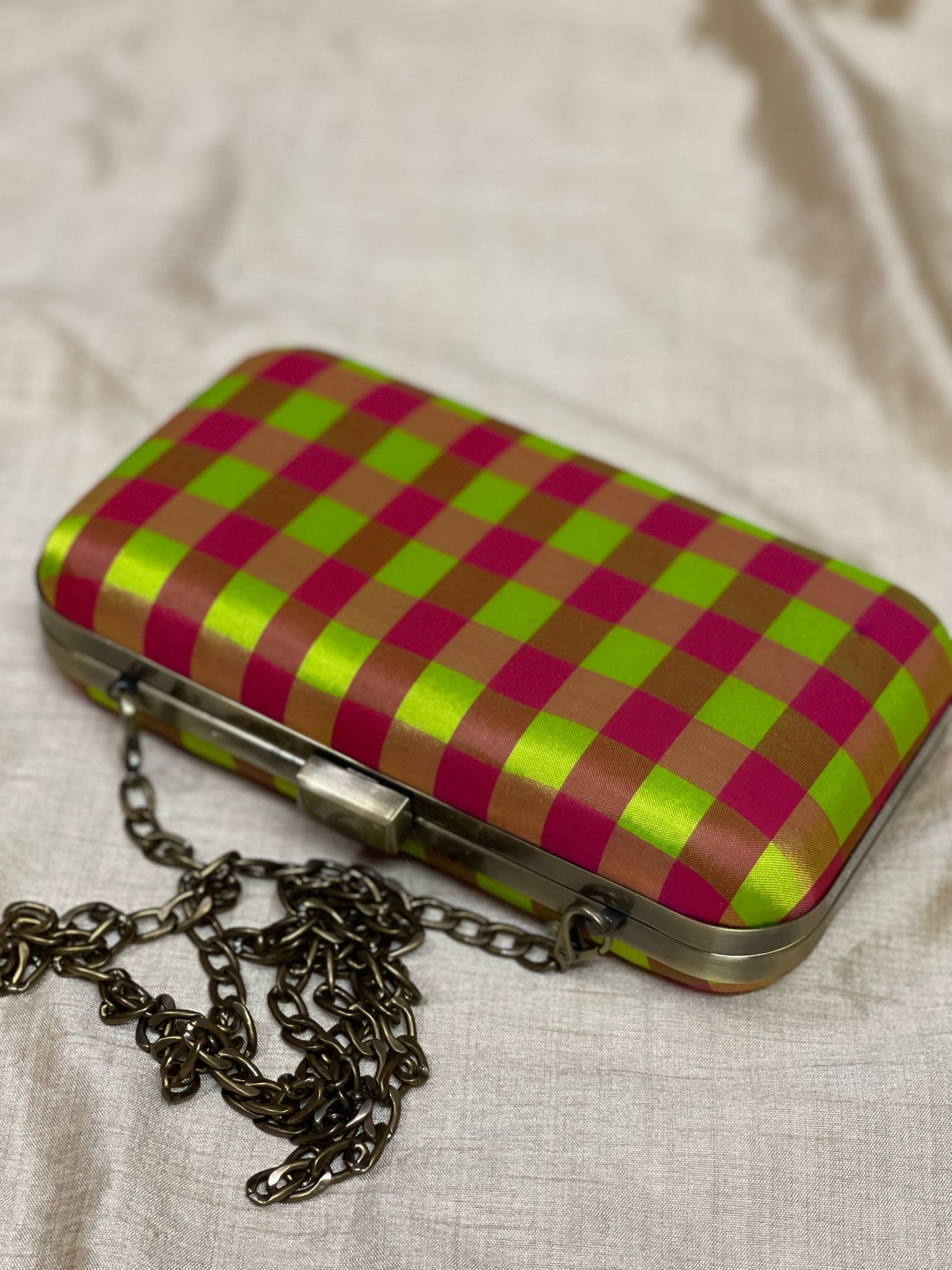 Lemon Green And Pink Puliyam Kattam