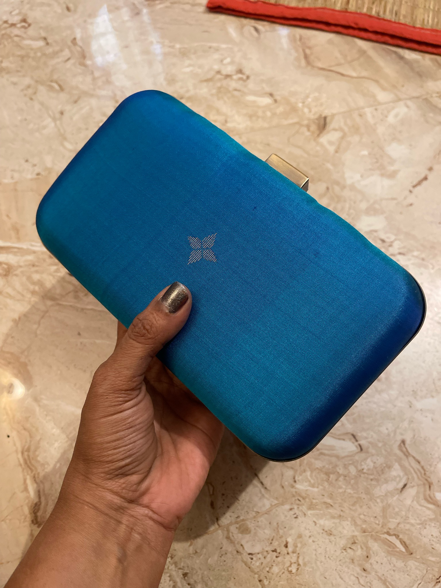 Single Motif Peacock Blue