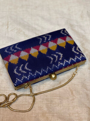 Ikkat Navy Blue Patola Pattern 2