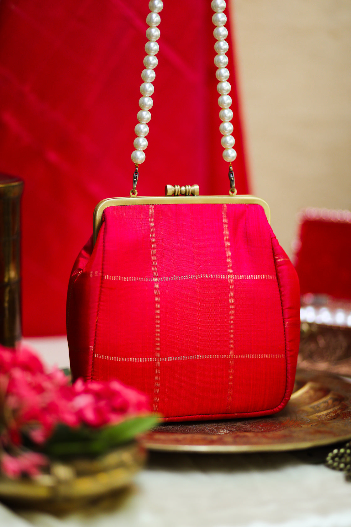 Mittai Pink Checks Small Damru