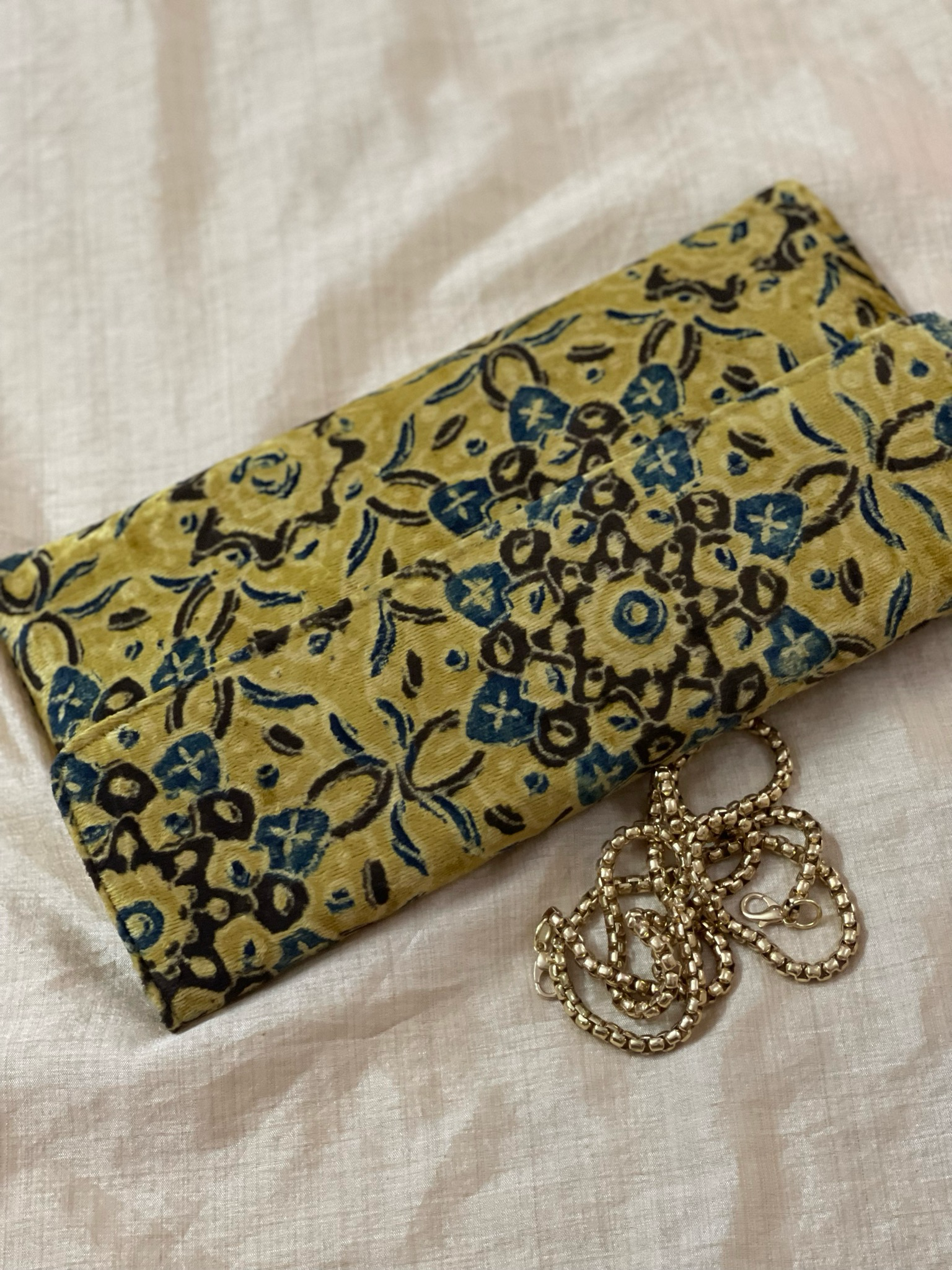 Golden yellow ajrakh