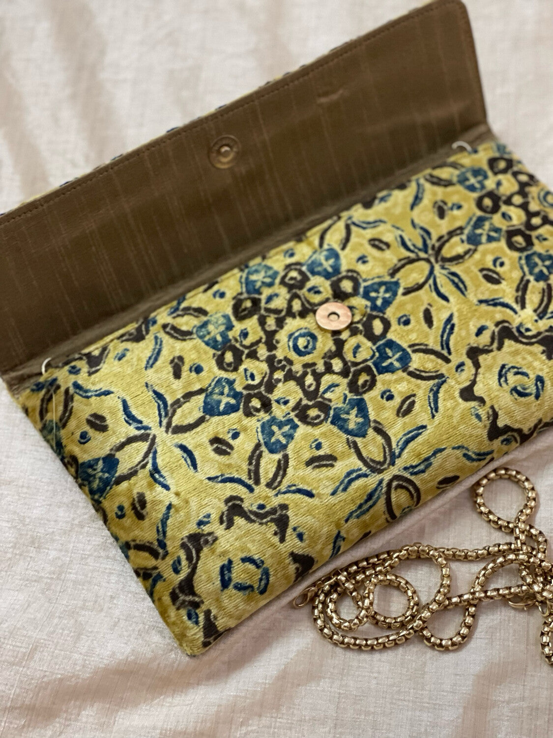 Golden yellow ajrakh