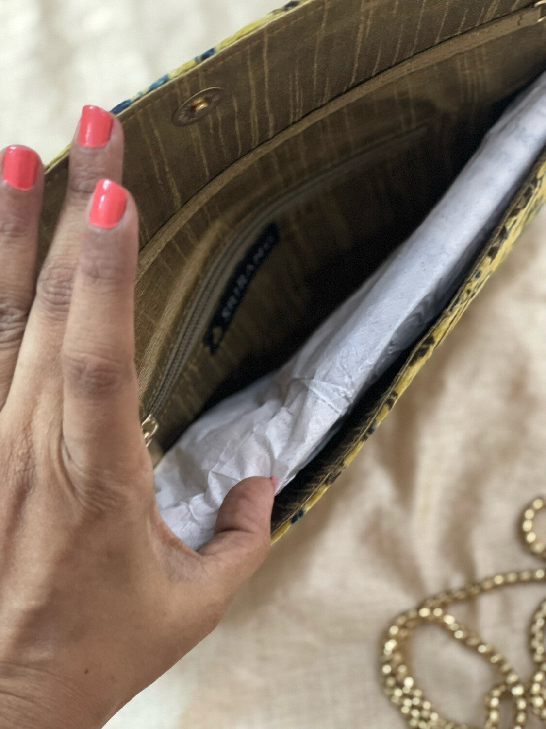 Golden yellow ajrakh