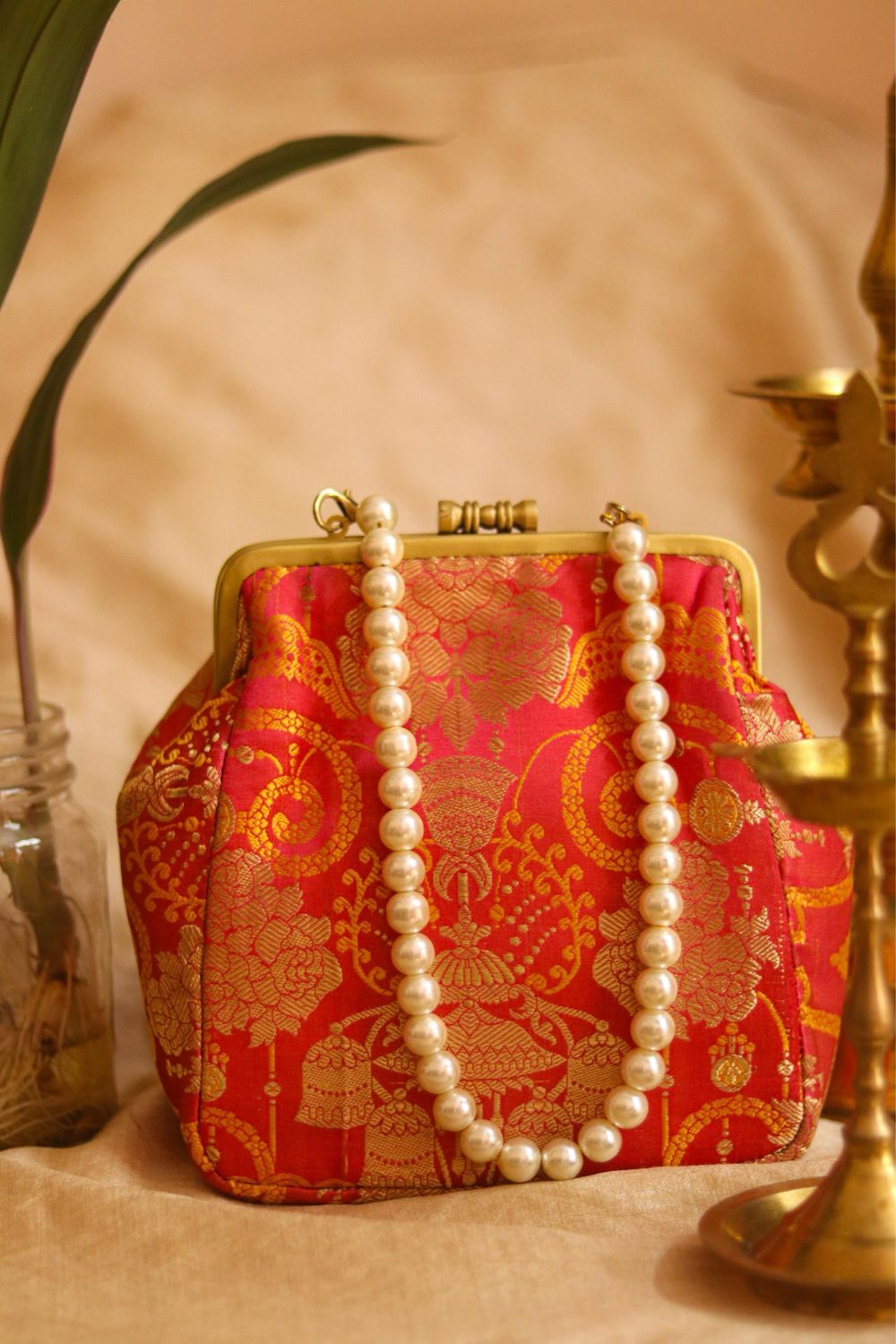 Pinkish Orange bell small Damru