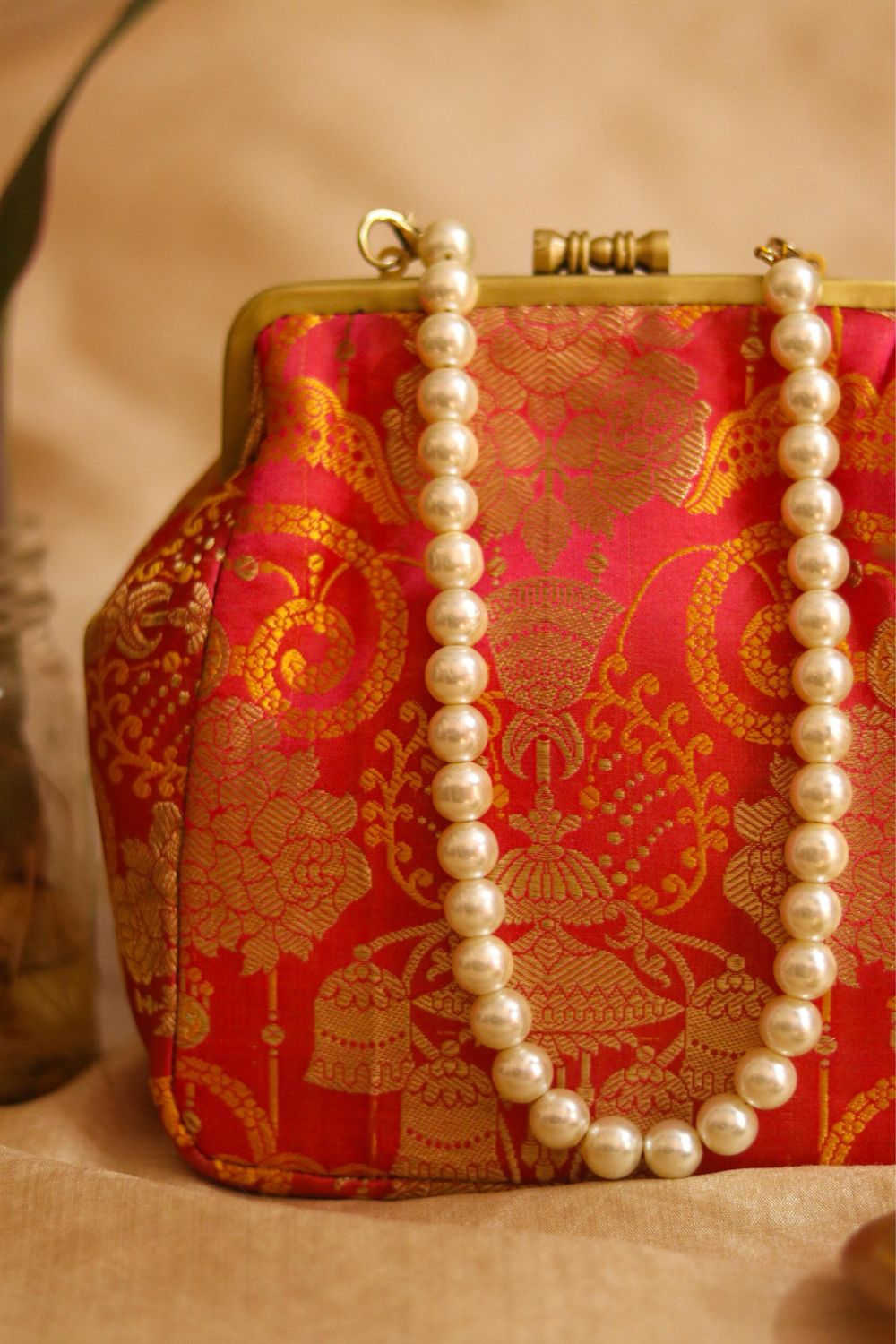 Pinkish Orange bell small Damru