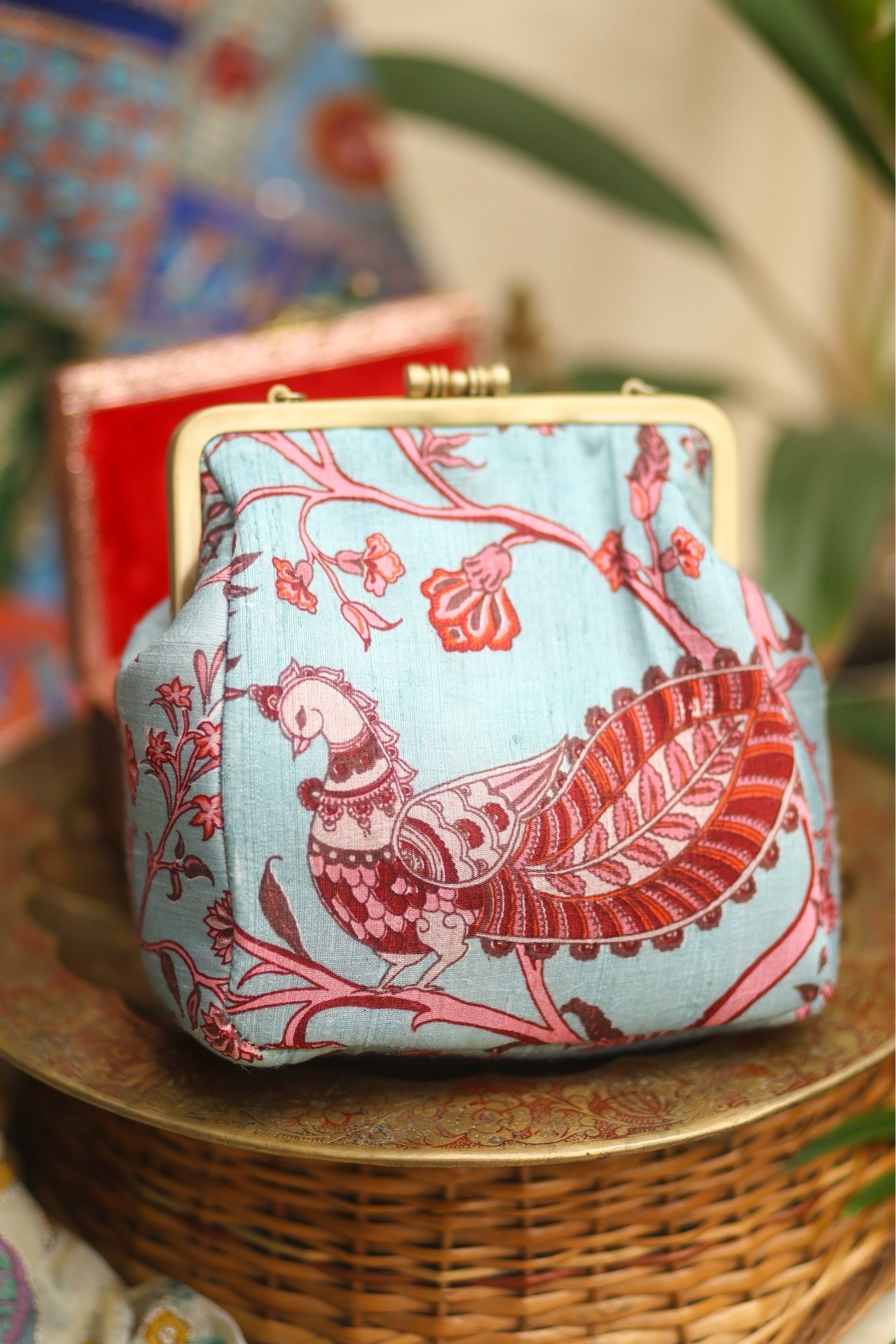 Mayil Printed Silk Small Damru