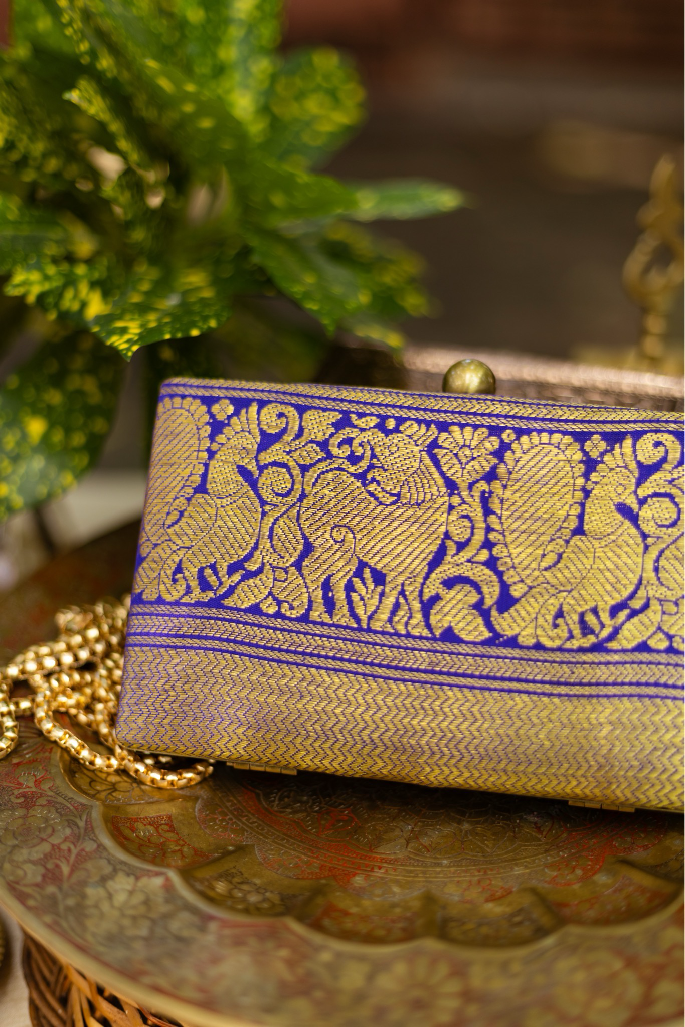 Blue Chevron With Yazhi And Mayil