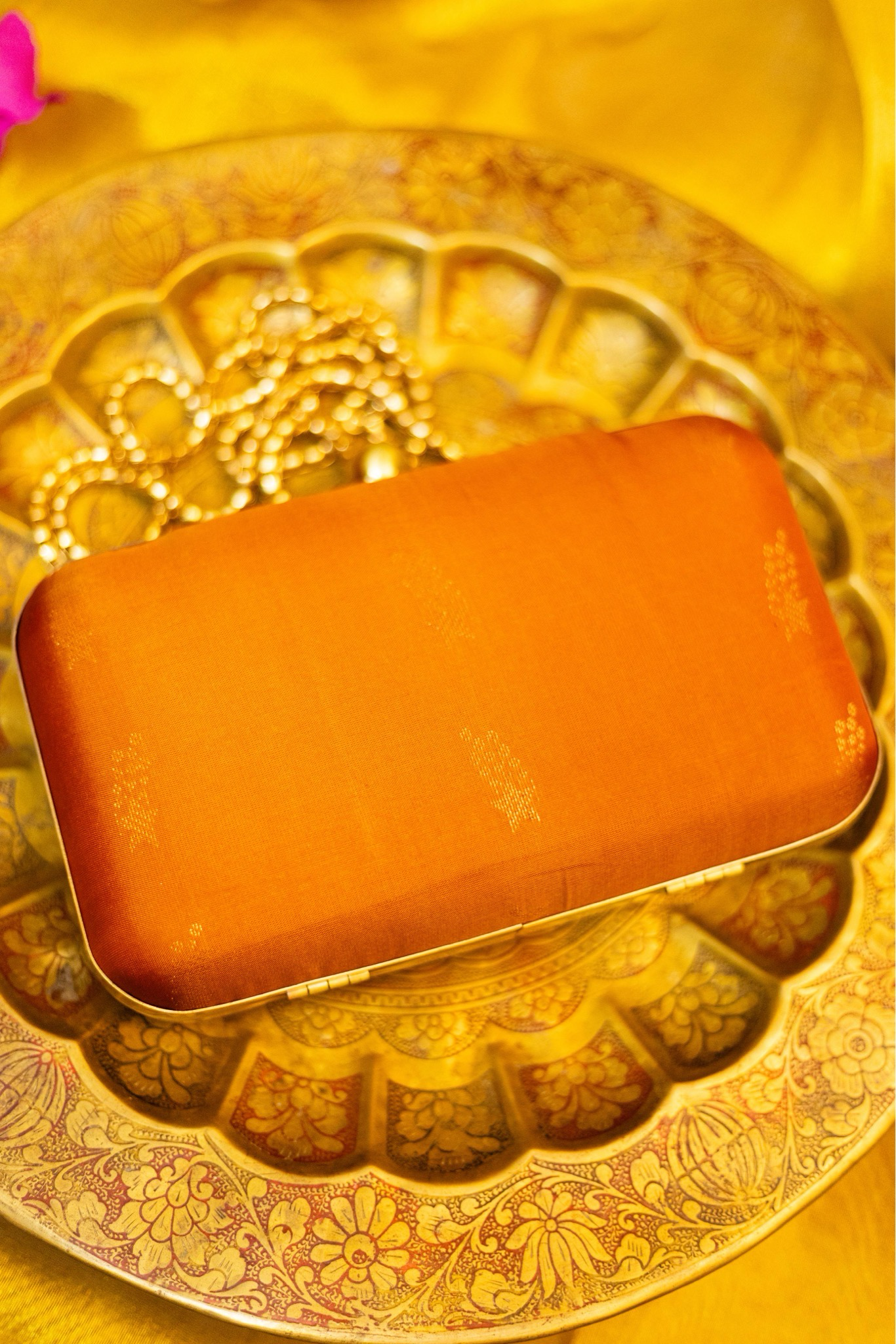 Orange Shooting Star Kanchivaram