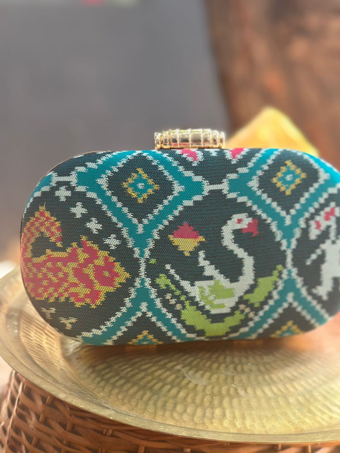 Swan Peacock Green Patola