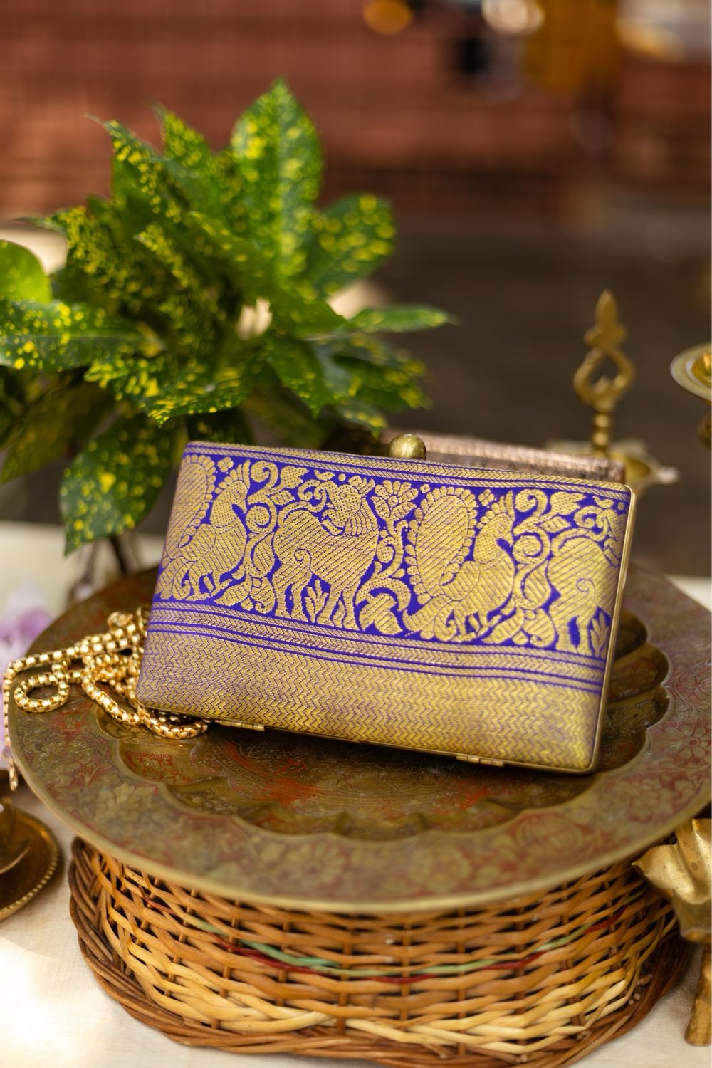 Blue Chevron With Yazhi And Mayil