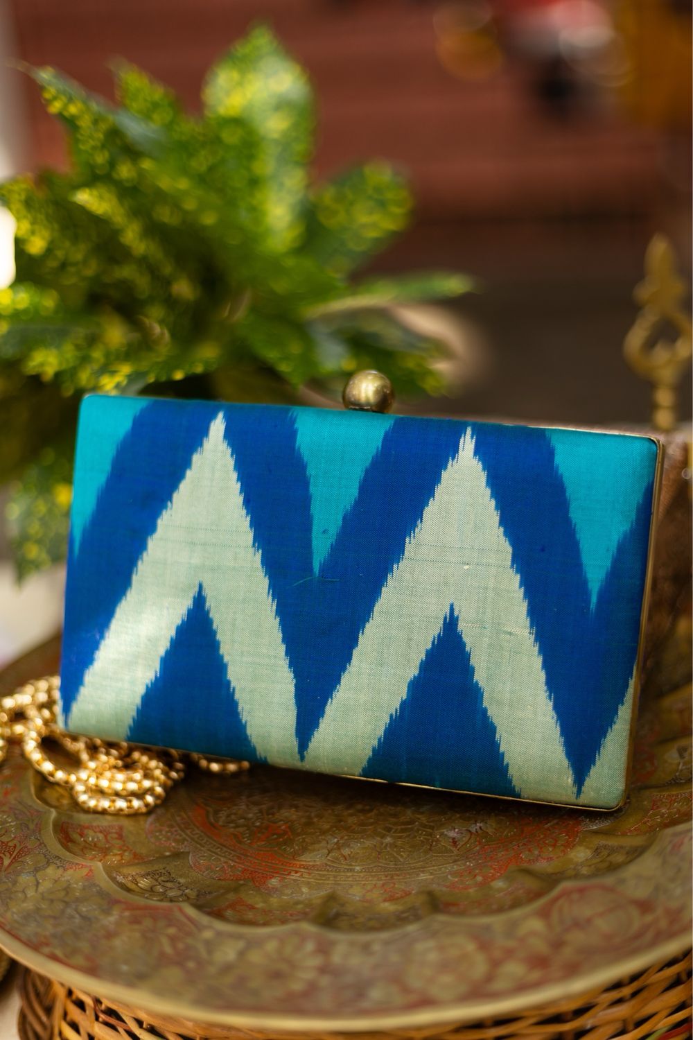 Blue Chevron With Yazhi And Mayil