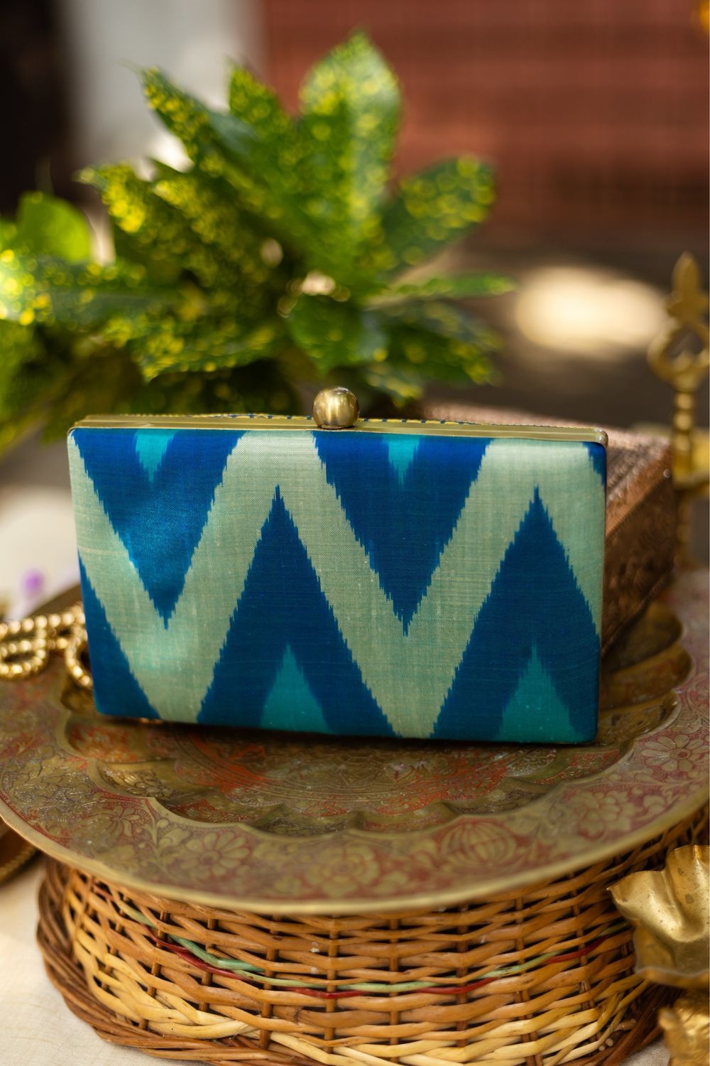 Blue Chevron With Yazhi And Mayil