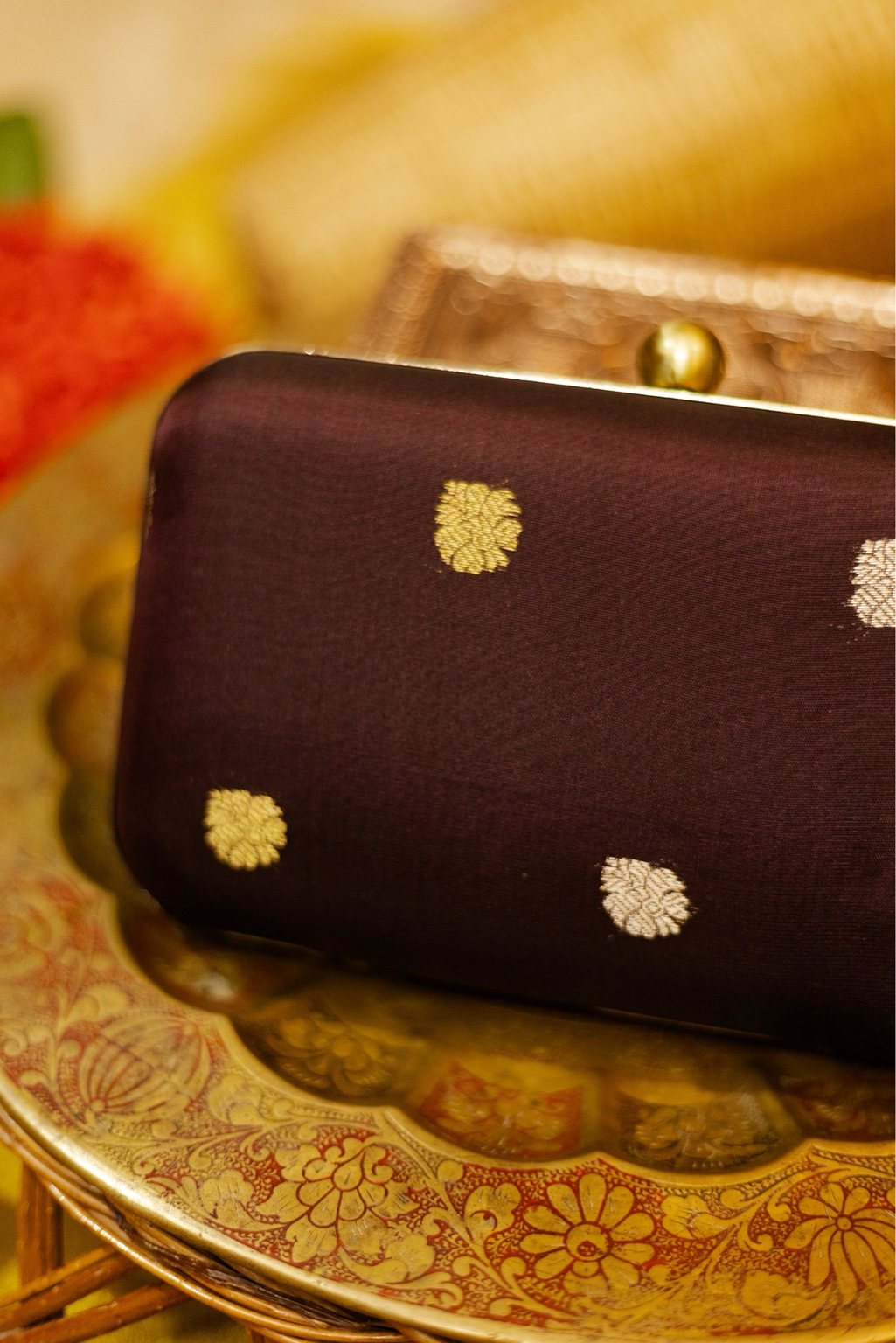 Dark Cholate Gold And Silver Butta