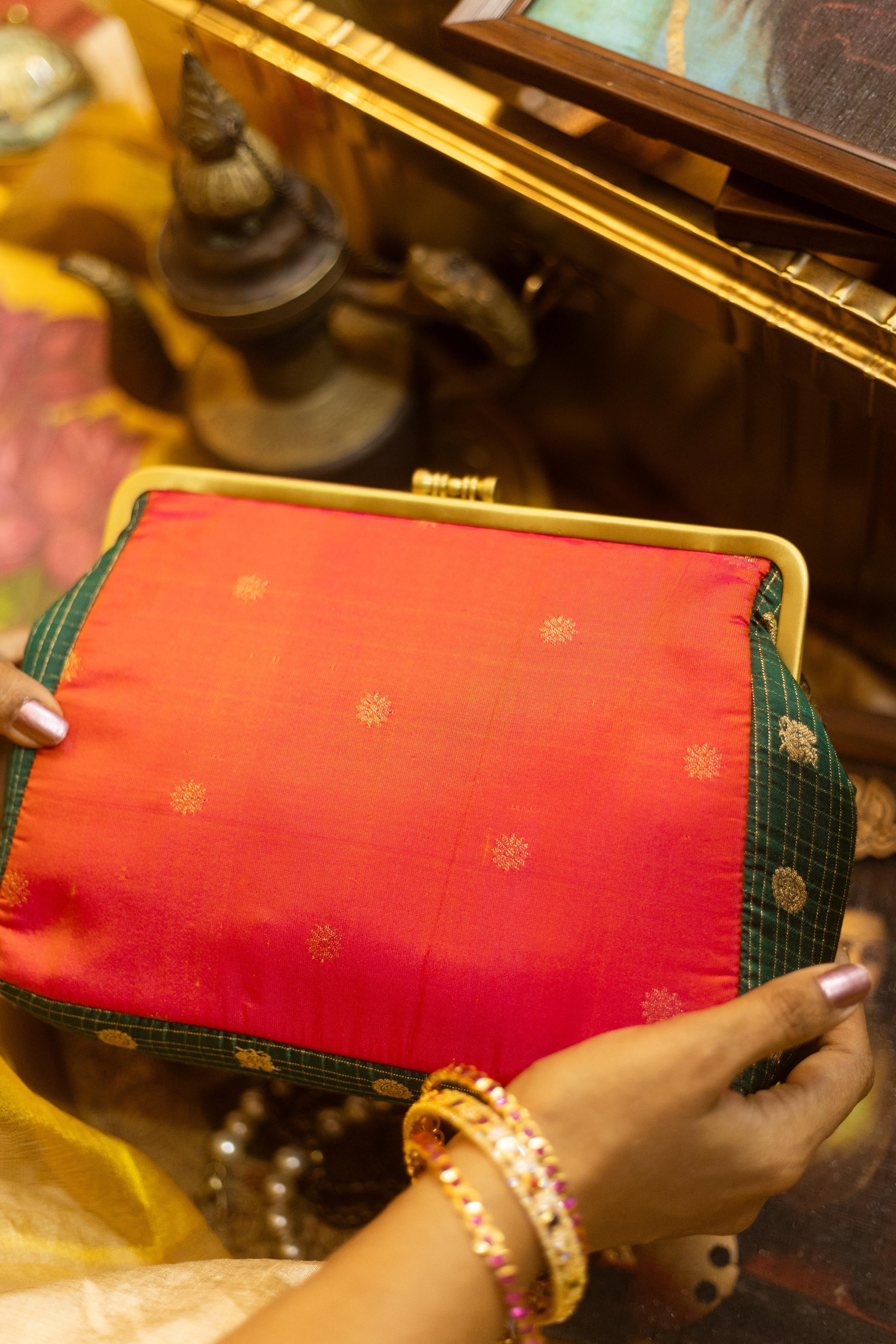 Peach shot with green Venkatagiri