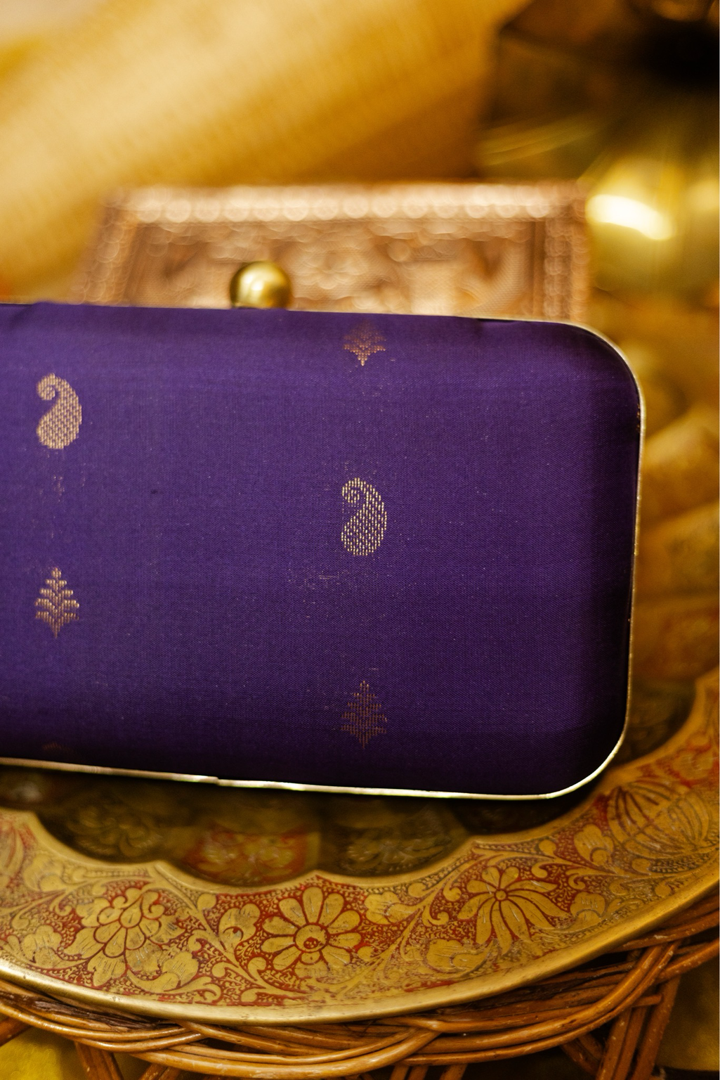 Violet Paisley Kanchi Silk