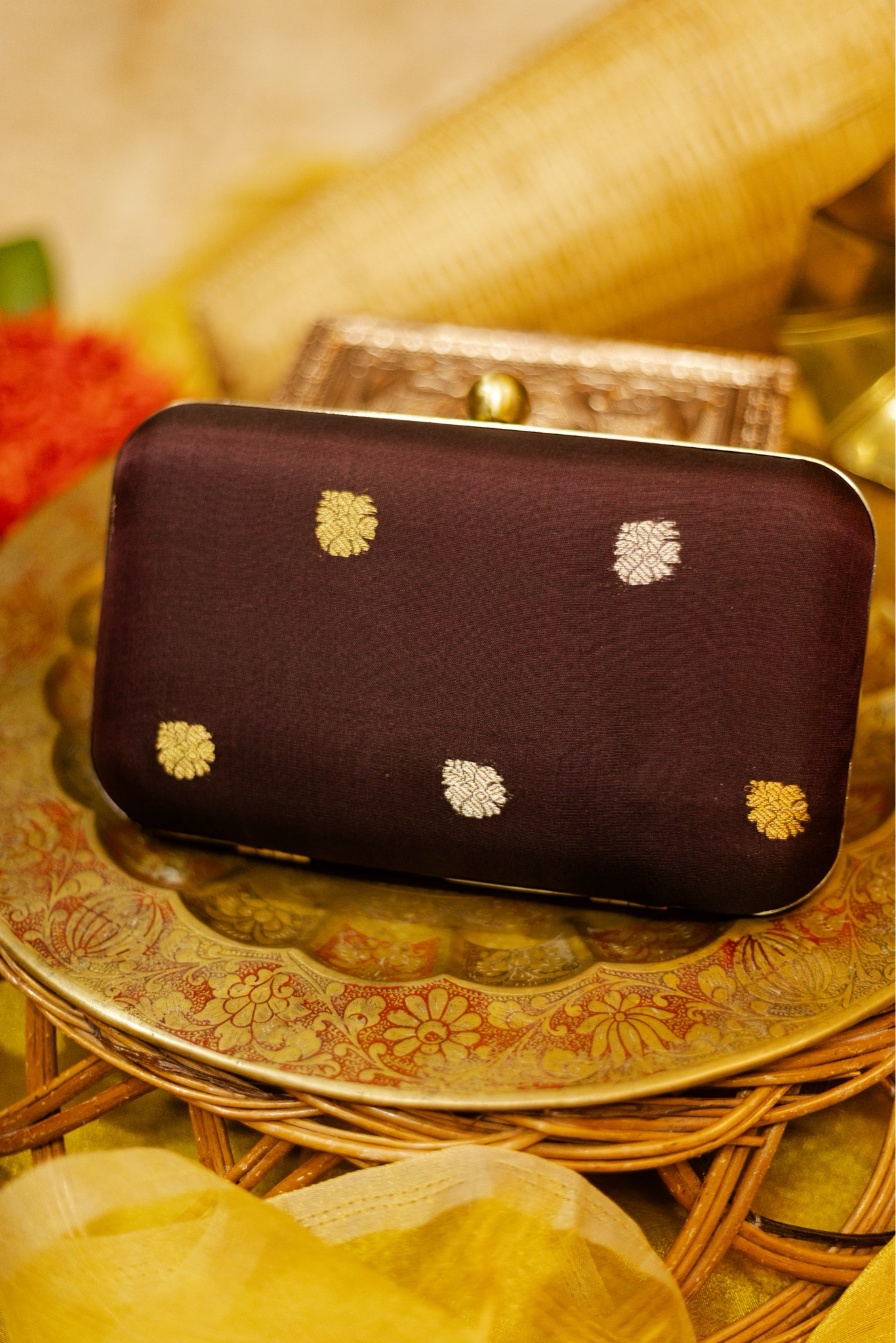 Dark Cholate Gold And Silver Butta