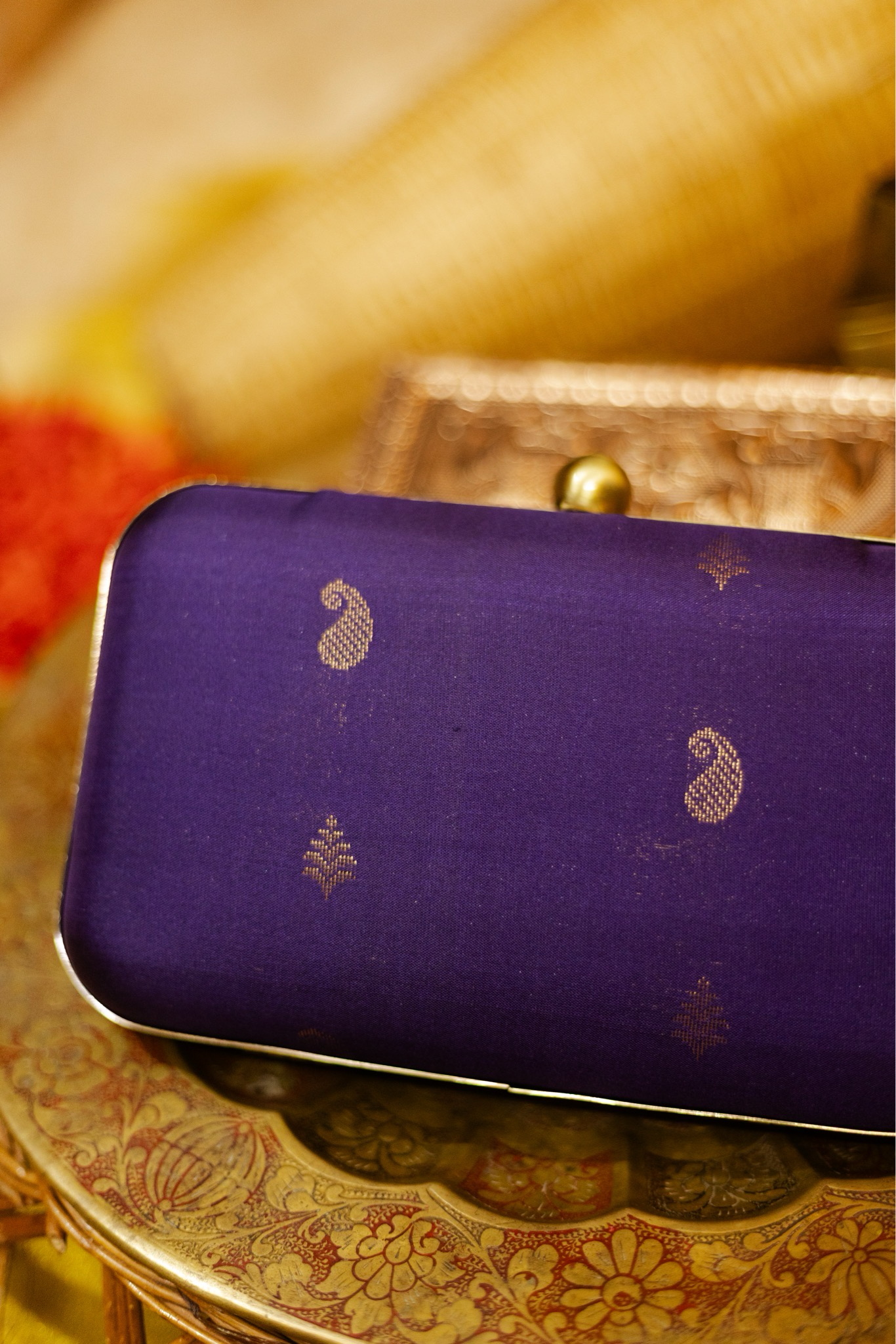 Violet Paisley Kanchi Silk