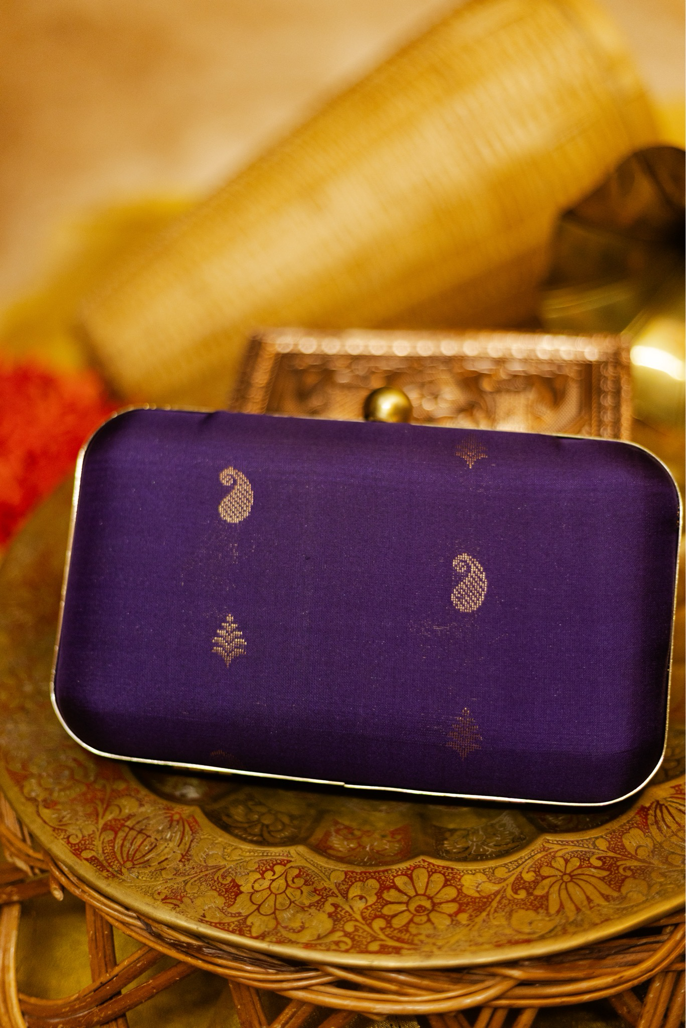 Violet Paisley Kanchi Silk