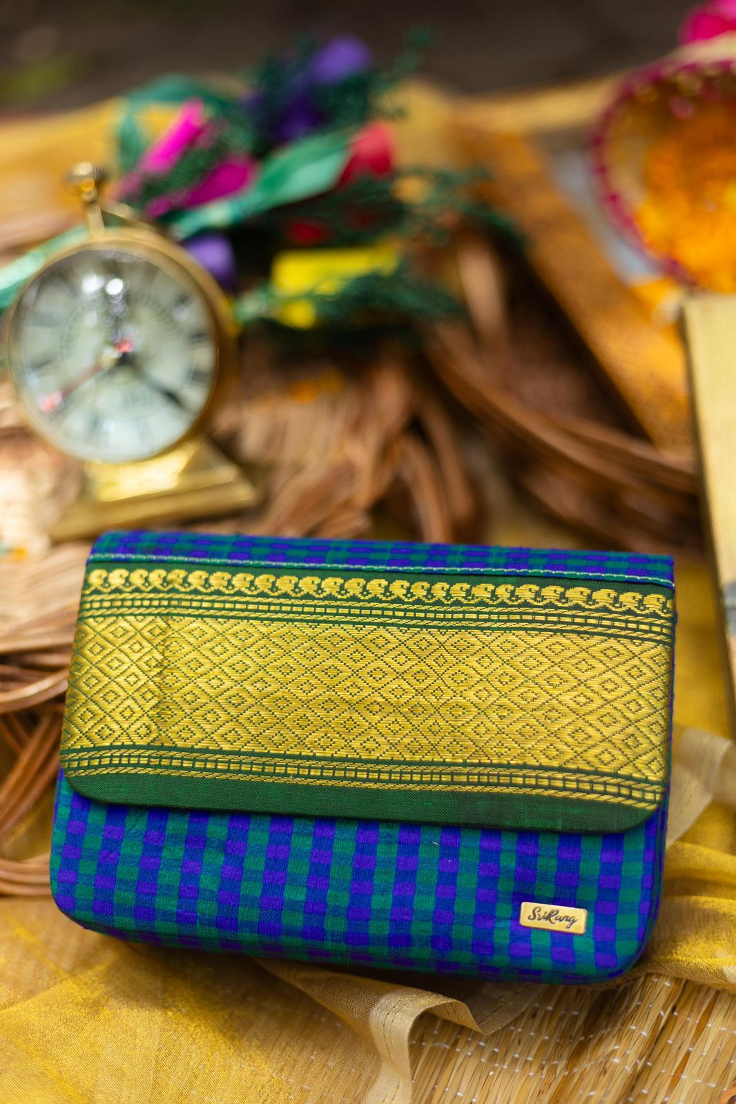 Violet with green with green Mayil kaan