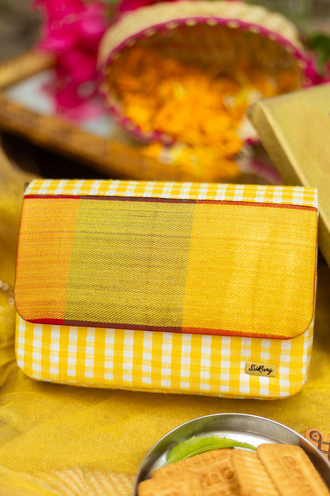 Yellow with Multi color Bhavanchi border