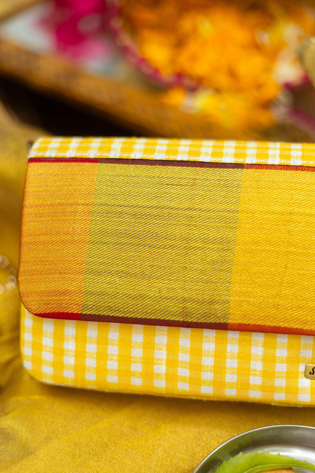Yellow with Multi color Bhavanchi border