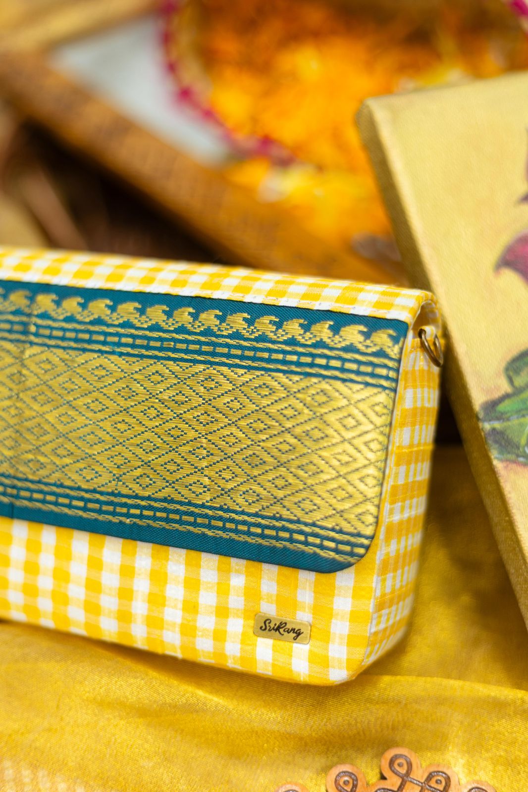 Yellow with Rama green Mayil kann