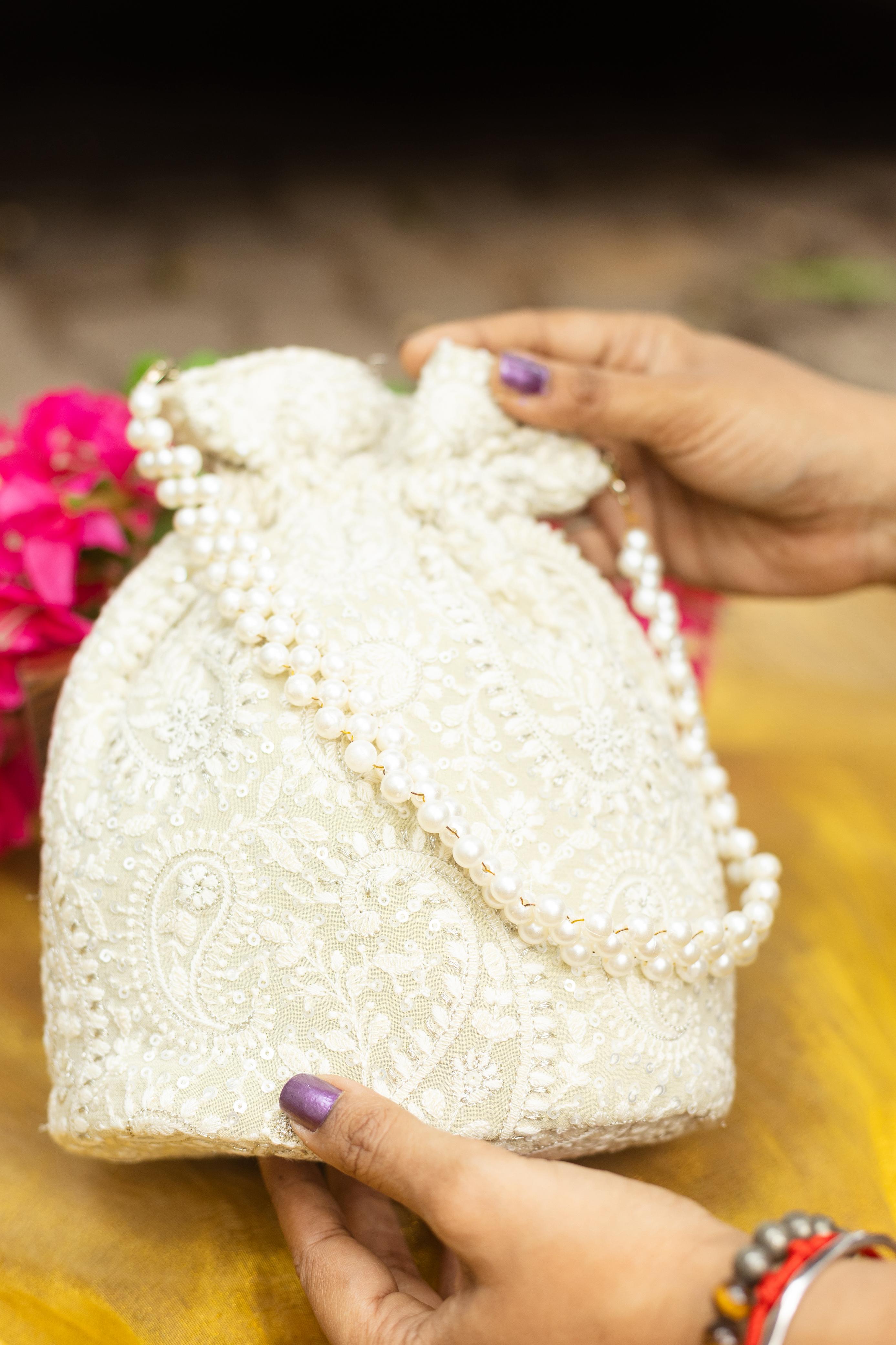 Chikankari Pastel white