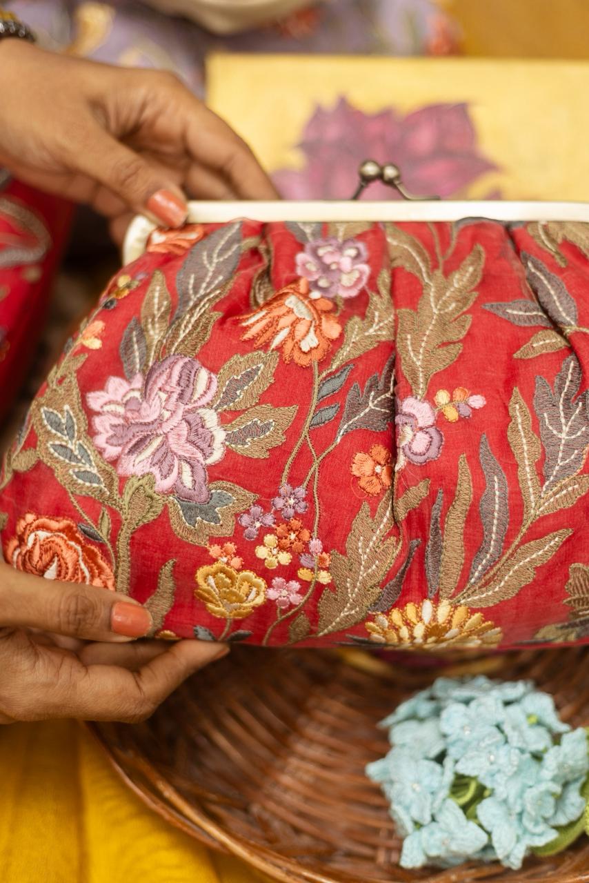 Tomato red parsigara inspired embroidery-1