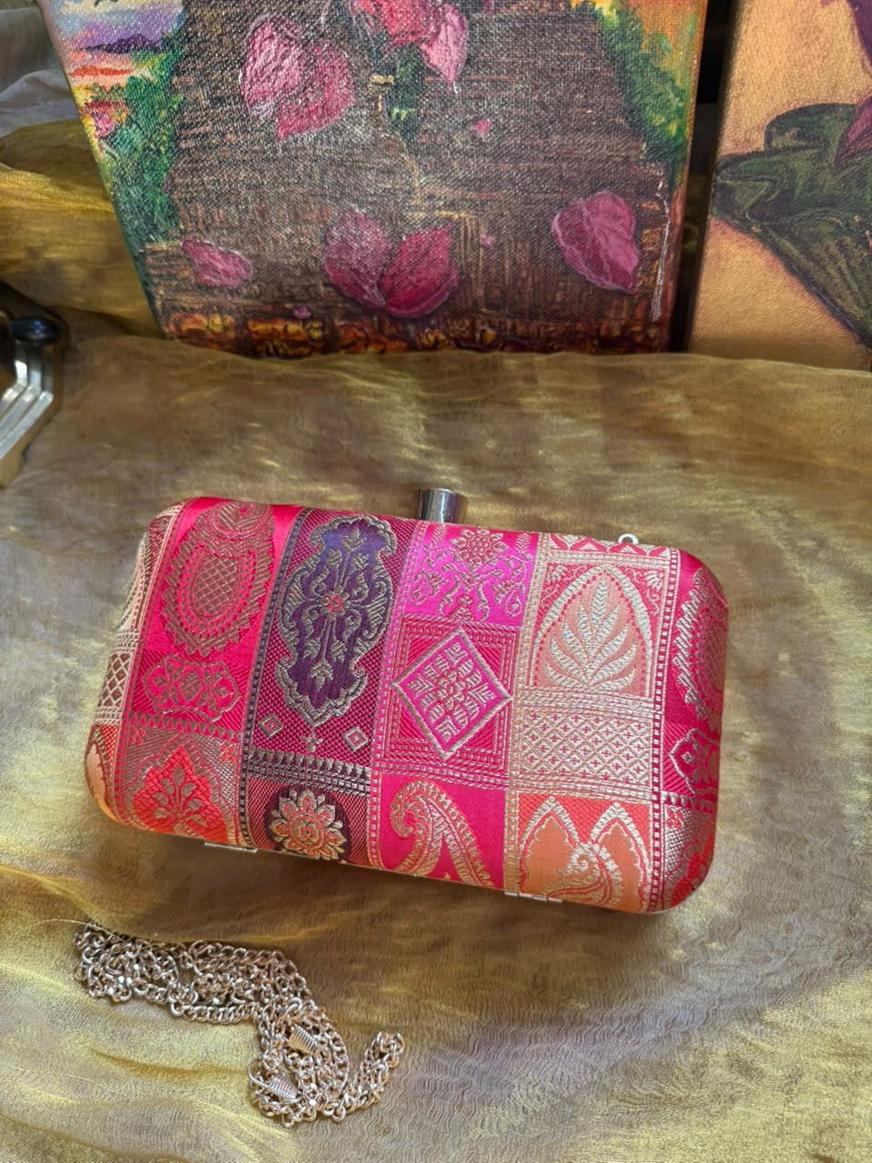 Pink banarasi