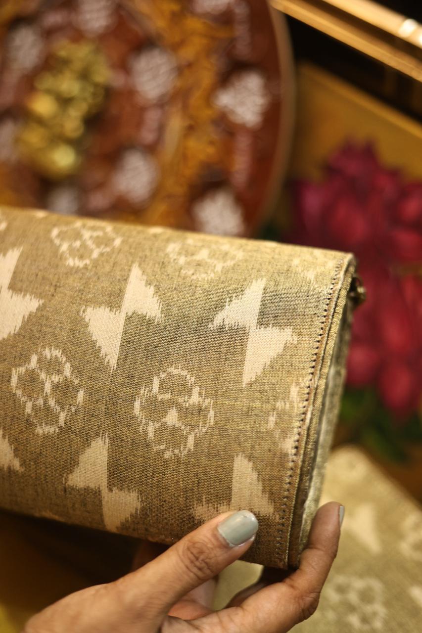 Gold ikkat tissue