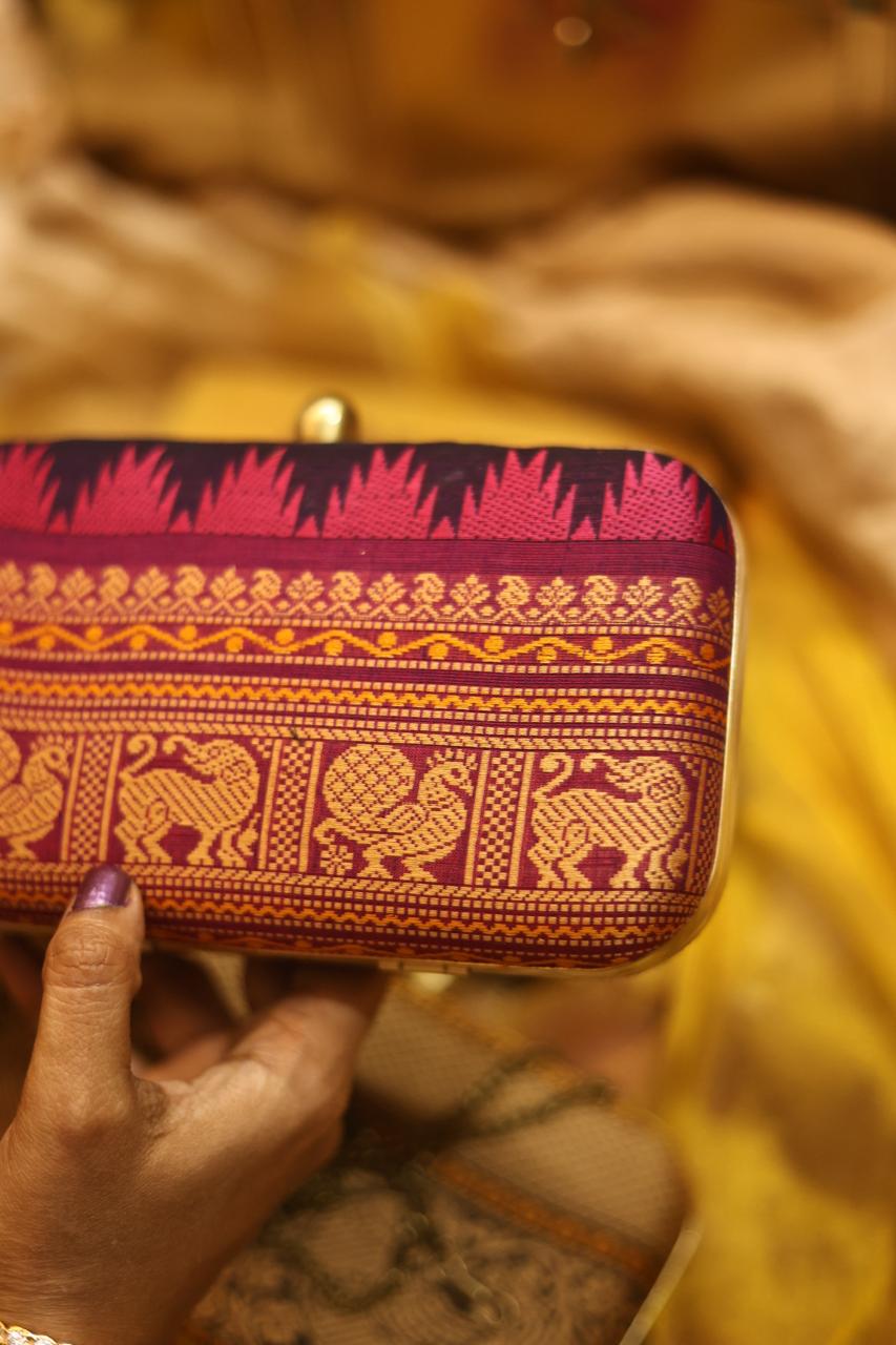 Chettinad yazhi Mayil navy blue