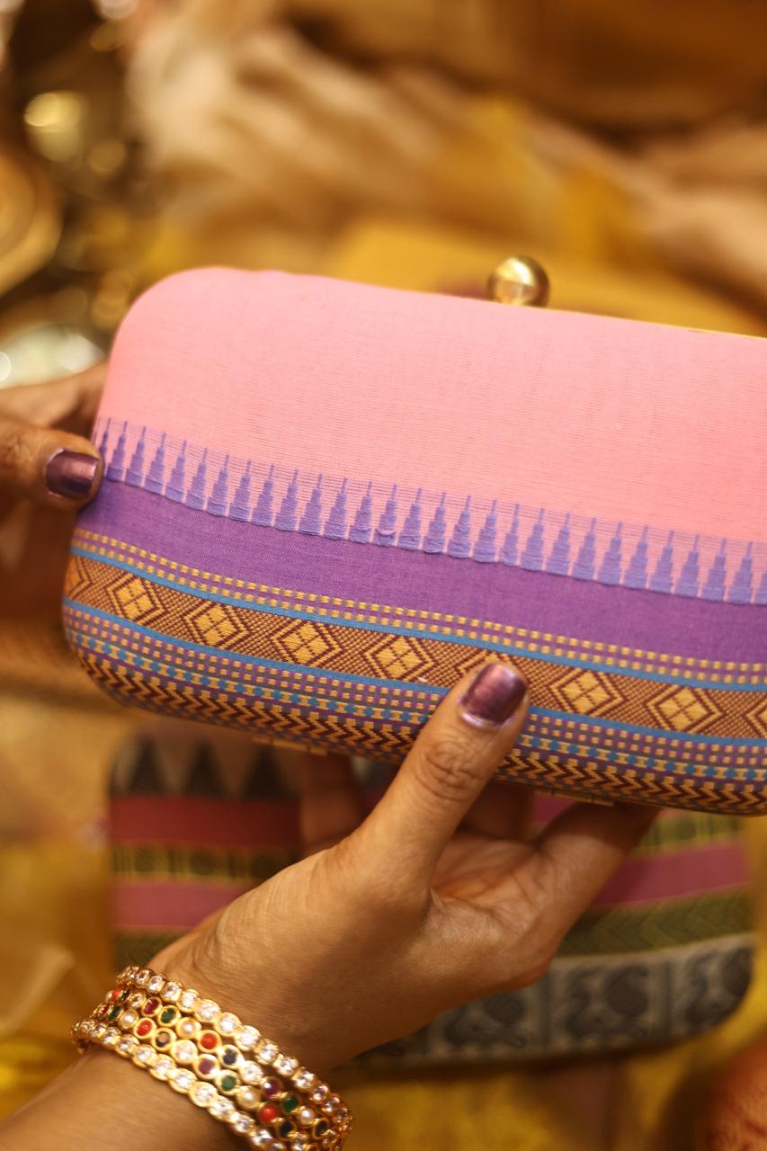 Baby pink and lavender Chettinad