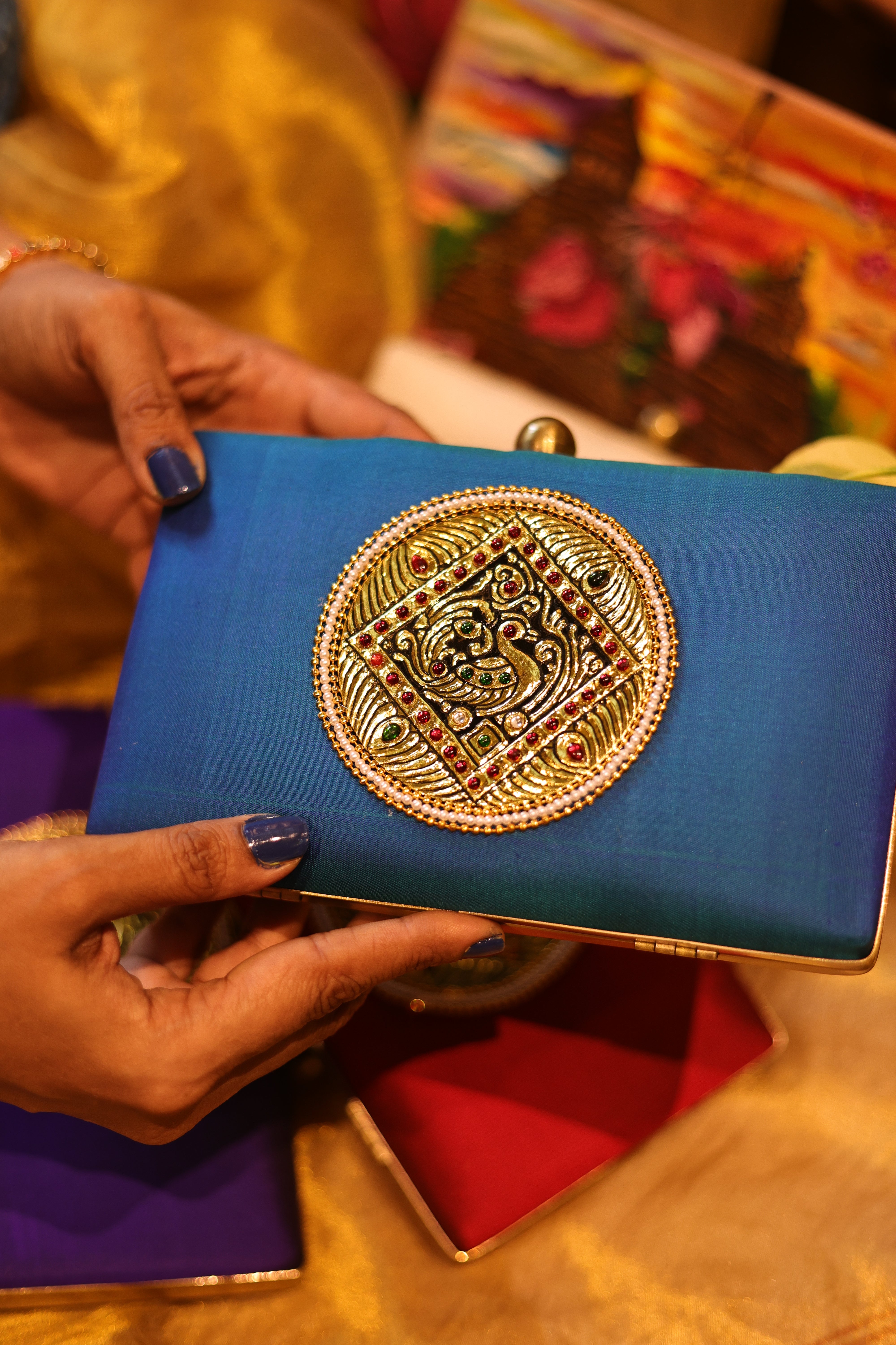 Peacock blue annam chakram